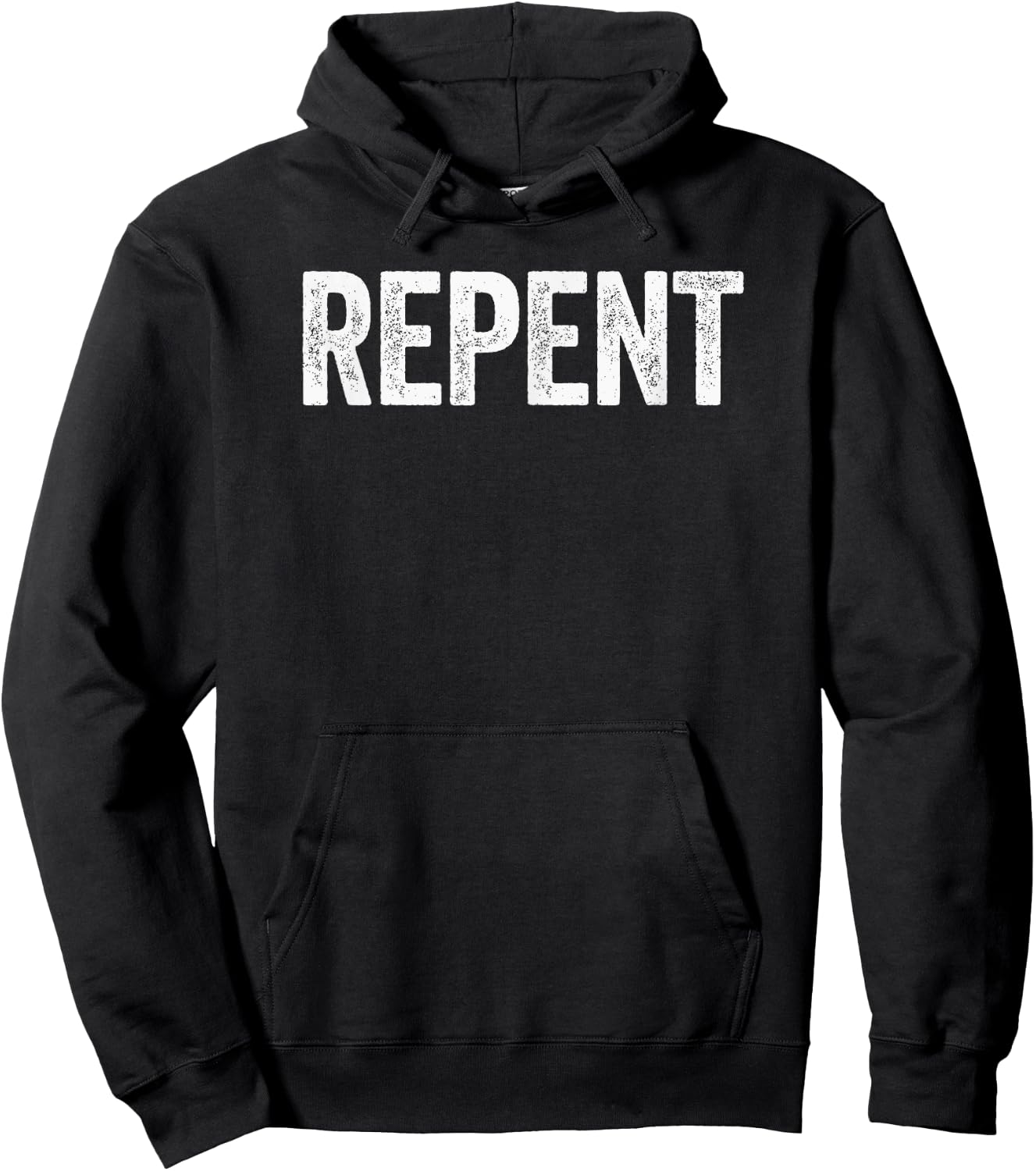 Repent Bold Text Christian Hoodie - Hoodie | Black