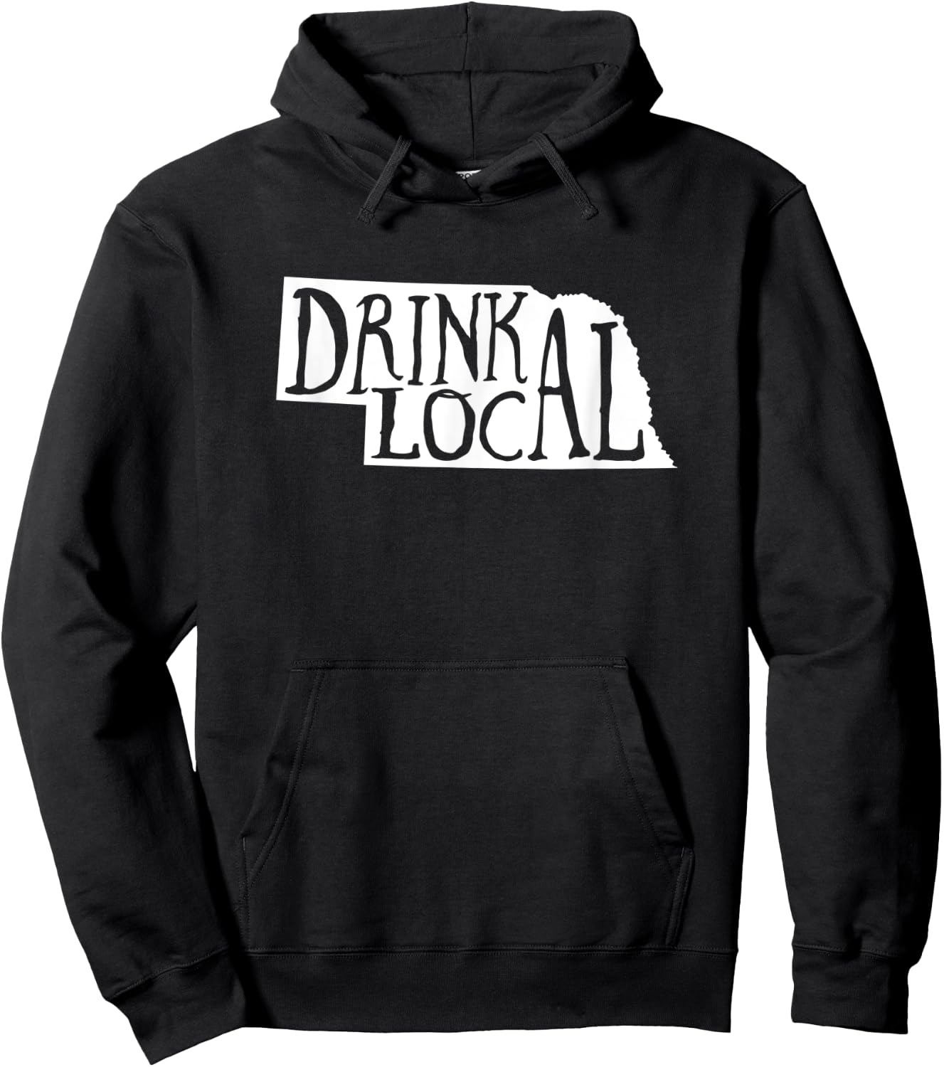 Drink Local Nebraska State Outline Craft Beer Hoodie - Hoodie | Black