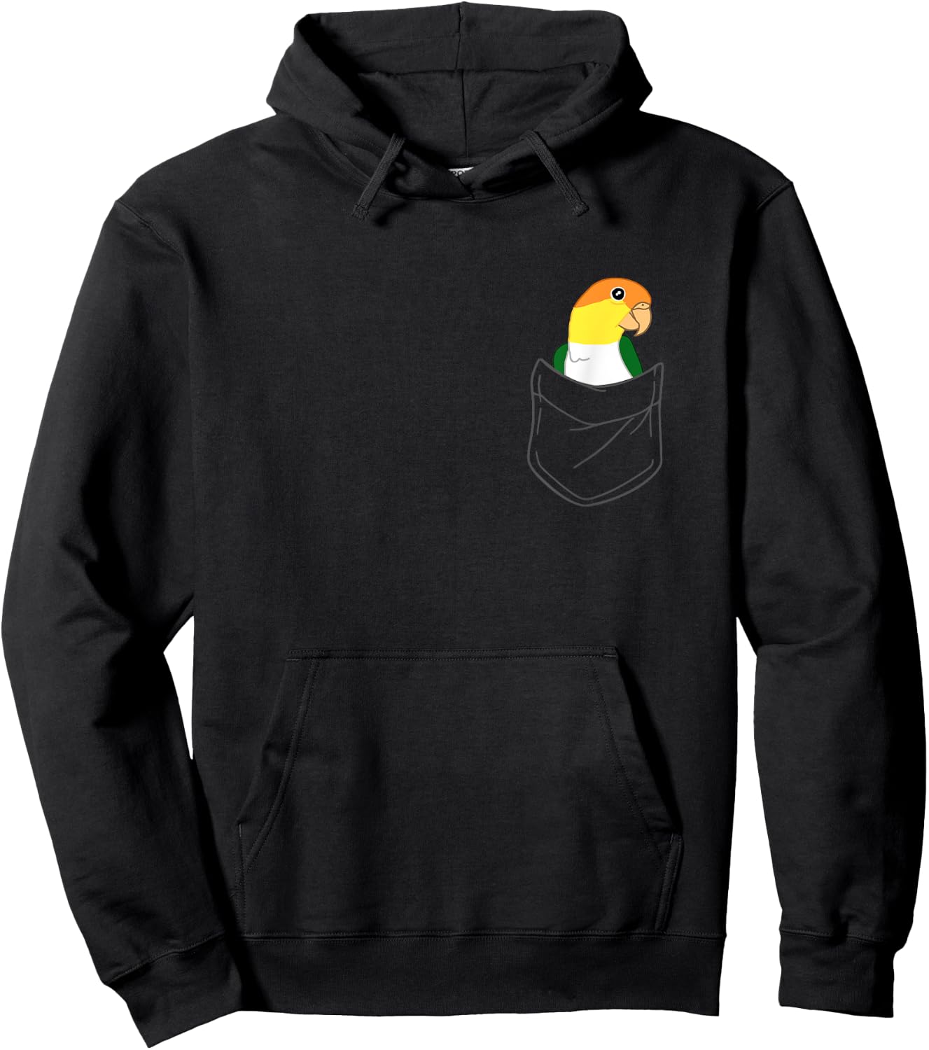 Pocket White Bellied Caique Cute Parrot Birb memes Hoodie - Hoodie | Black