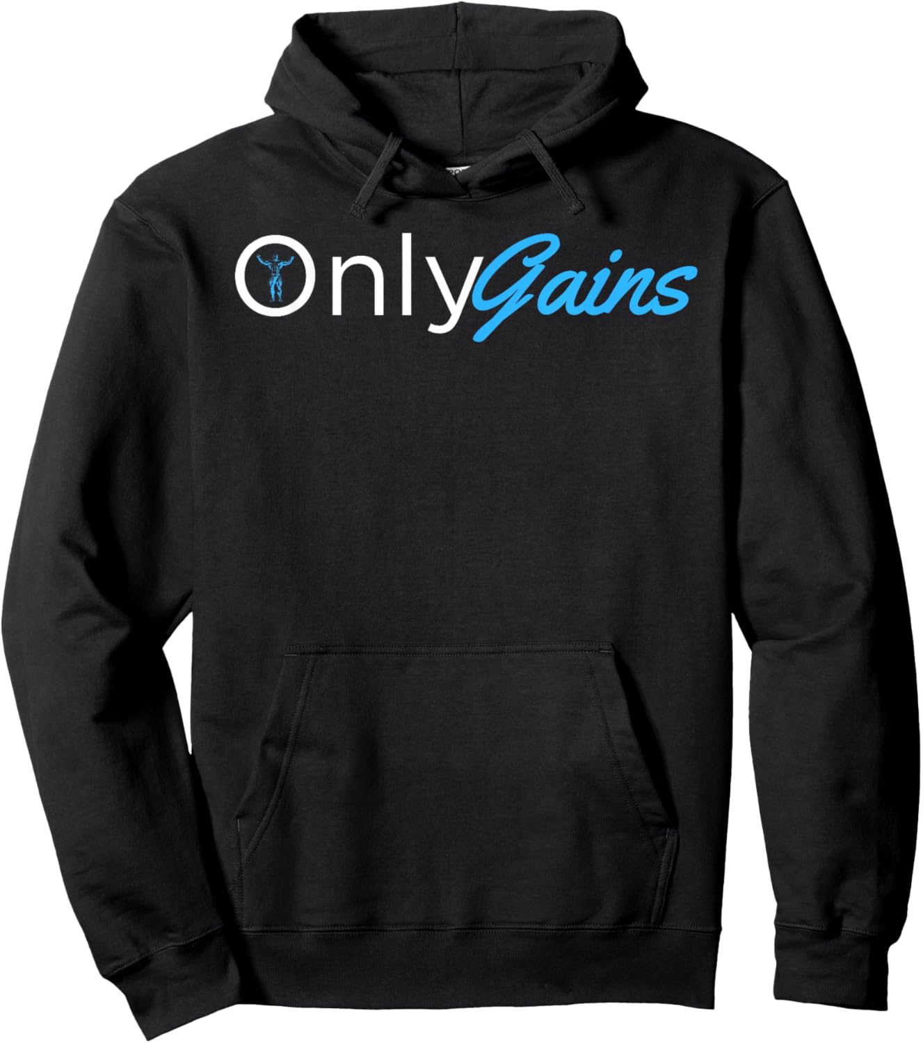 Only Gains - OnlyGains Funny Men's Fitness Bodybuilding Hoodie - Hoodie | Black