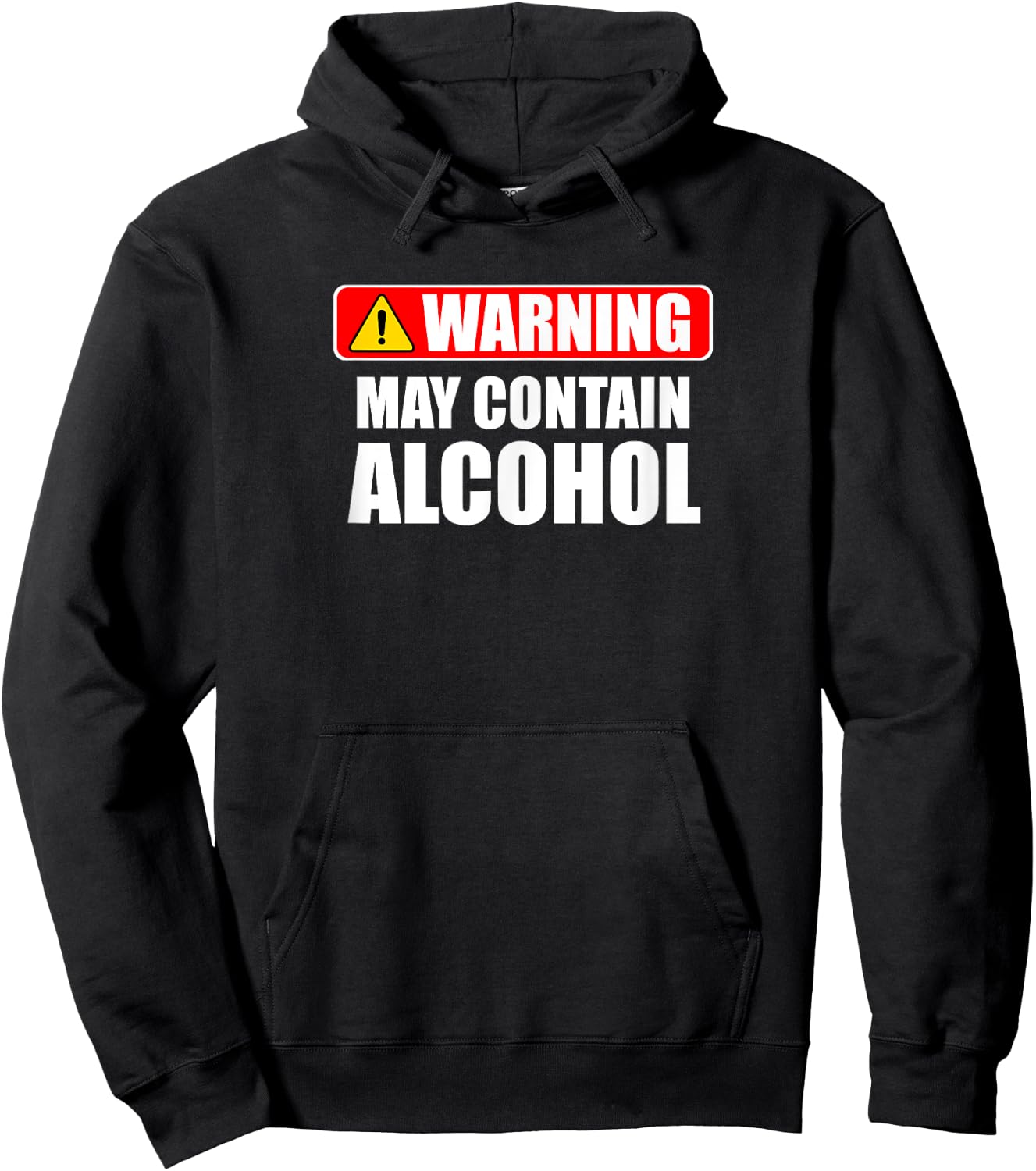 Warning May Contain Alcohol Funny Beer Wine Party Hoodie - Hoodie | Black