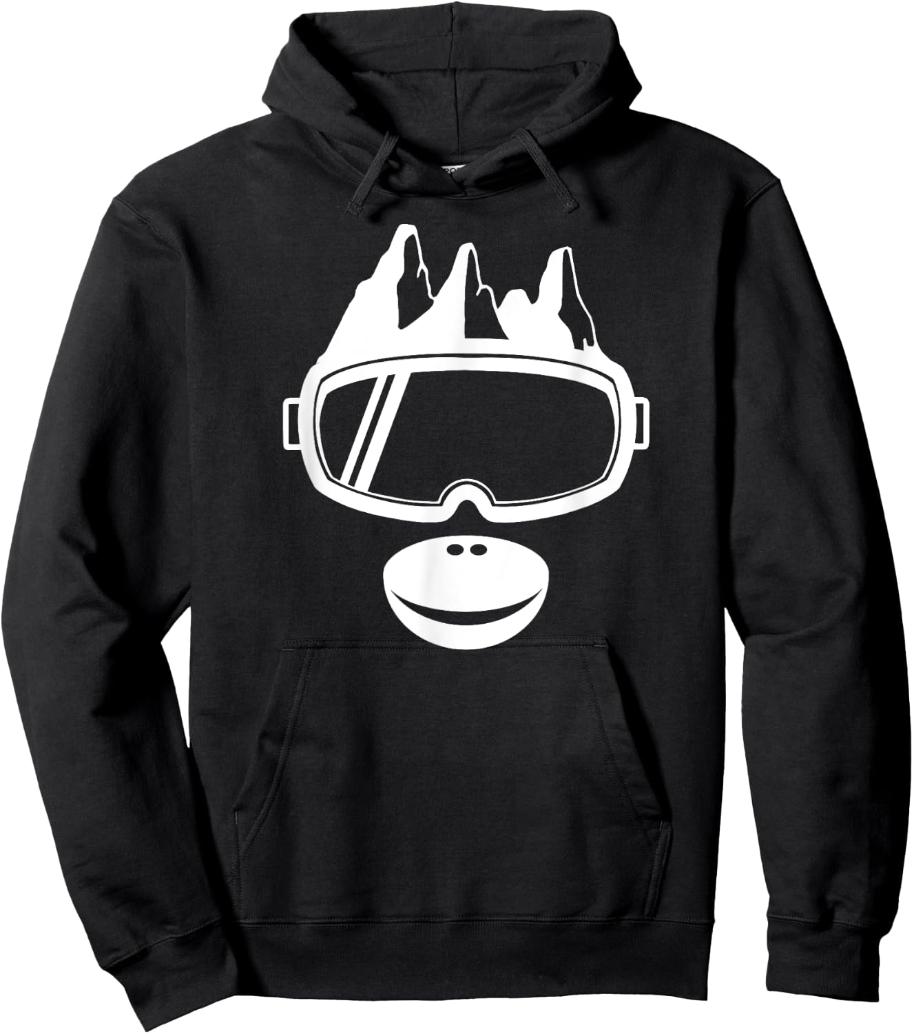 Ski Goggles Mountains Ape Monkey Face - Apres Ski Skier Gift Hoodie - Hoodie | Black