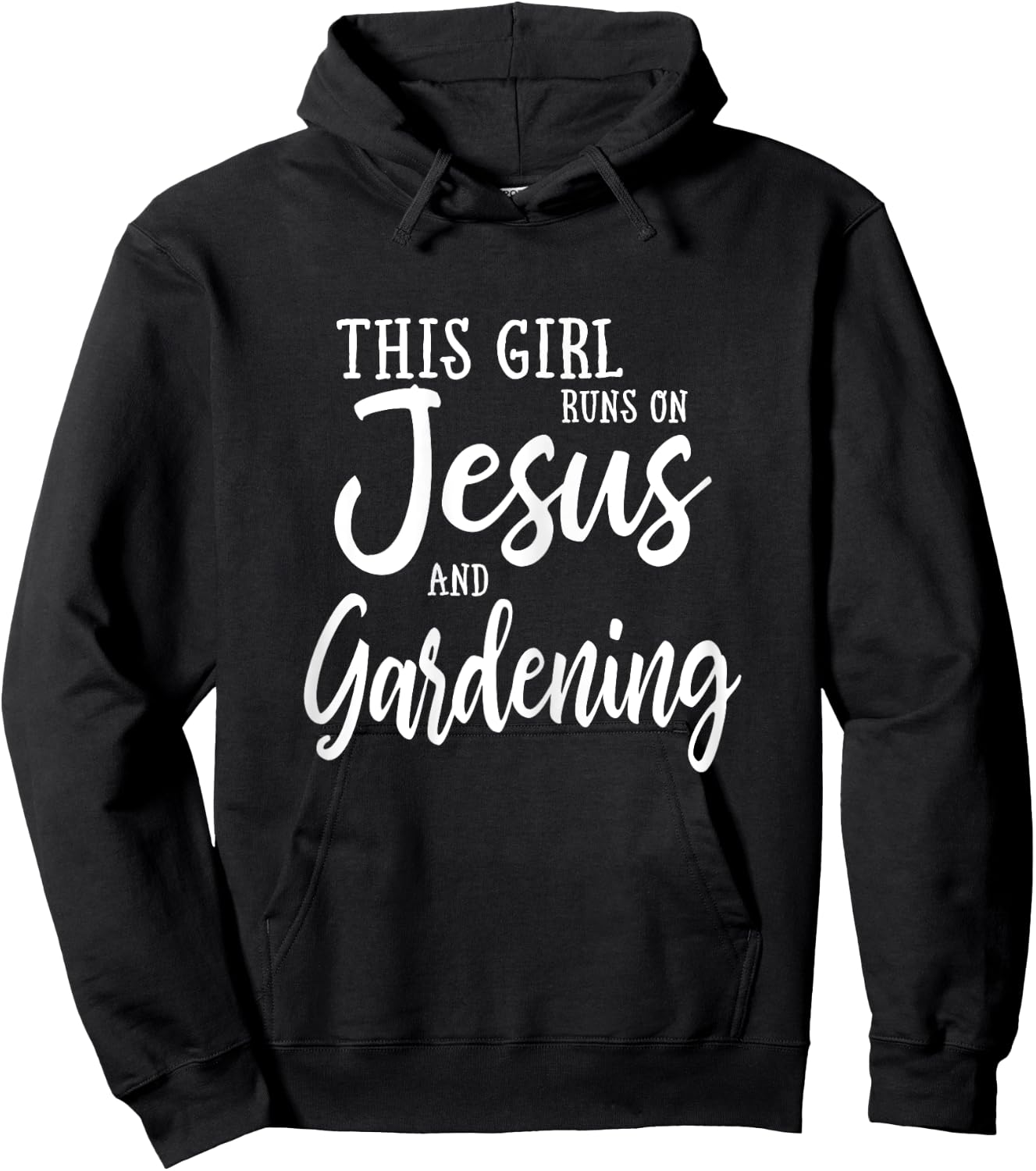 This Girl Runs On Jesus And Gardening T Shirt Christian Gift Hoodie - Hoodie | Black