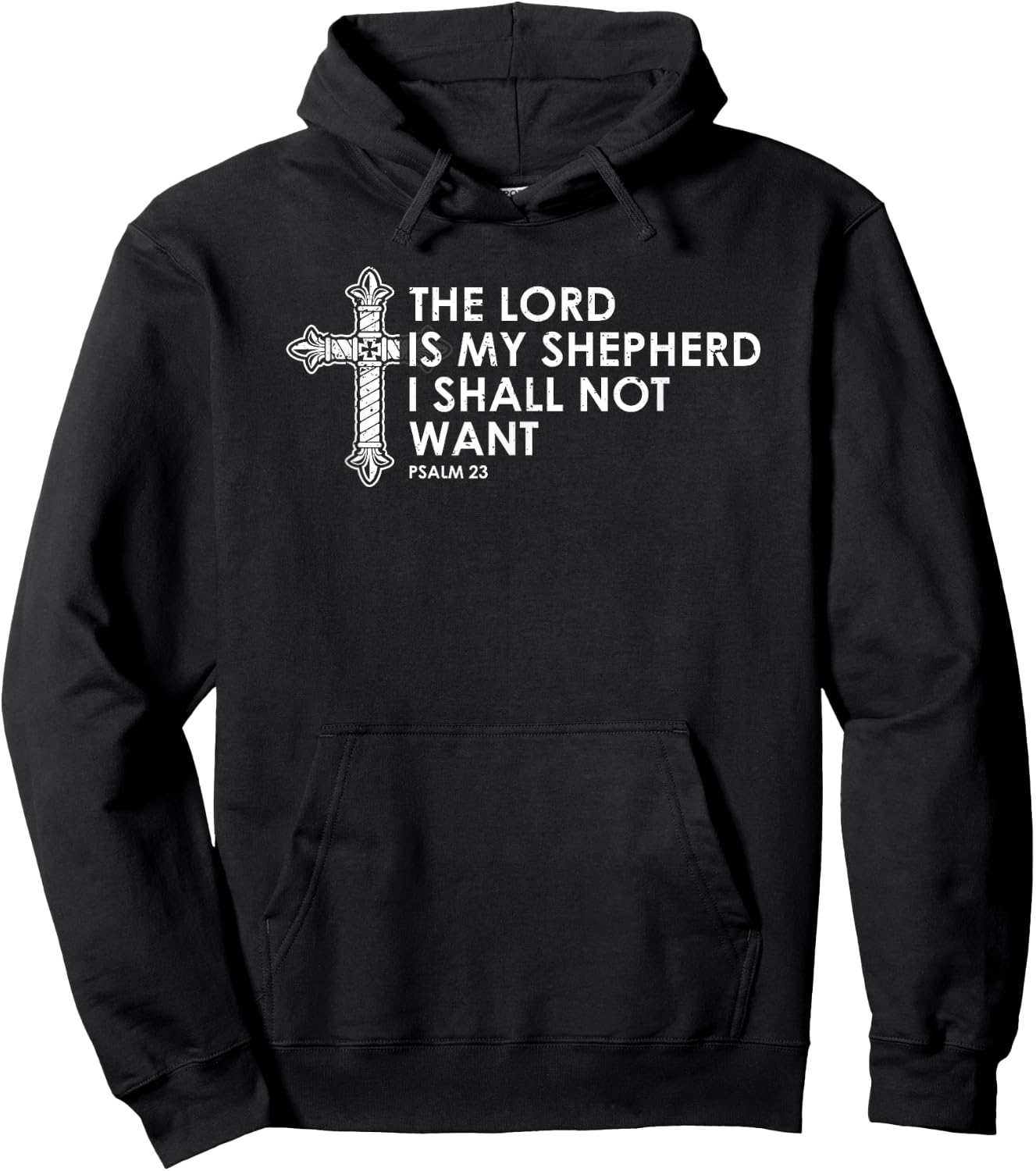 Psalm 23 The Lord is my shepherd; I shall not want Hoodie - Hoodie | Black