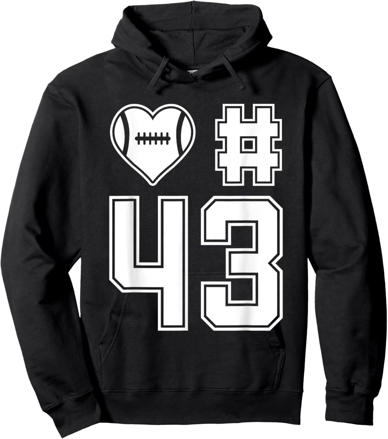 Love & Support Football Player Number 43 Hoodie - Hoodie | Black