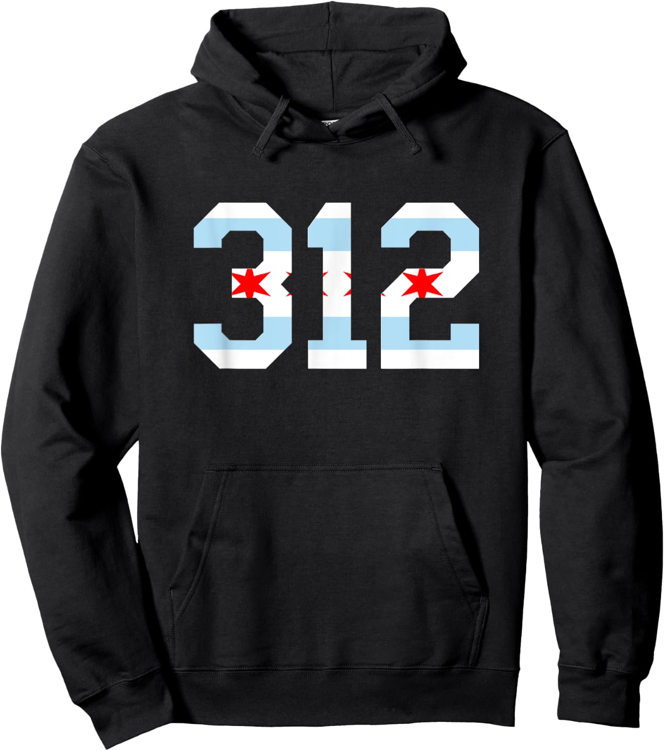 312 Chicago Flag Area Code City Pride Hoodie - Hoodie | Black