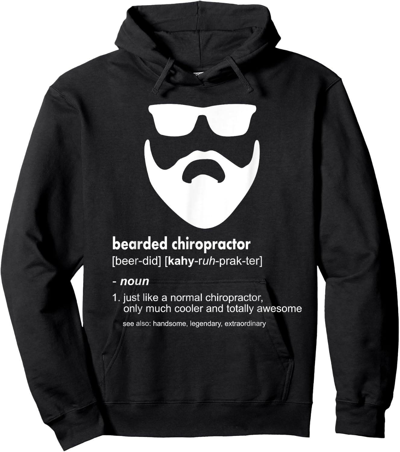 Bearded Chiropractor Shirt Beard Joke Chiropractor Gift Hoodie - Hoodie | Black