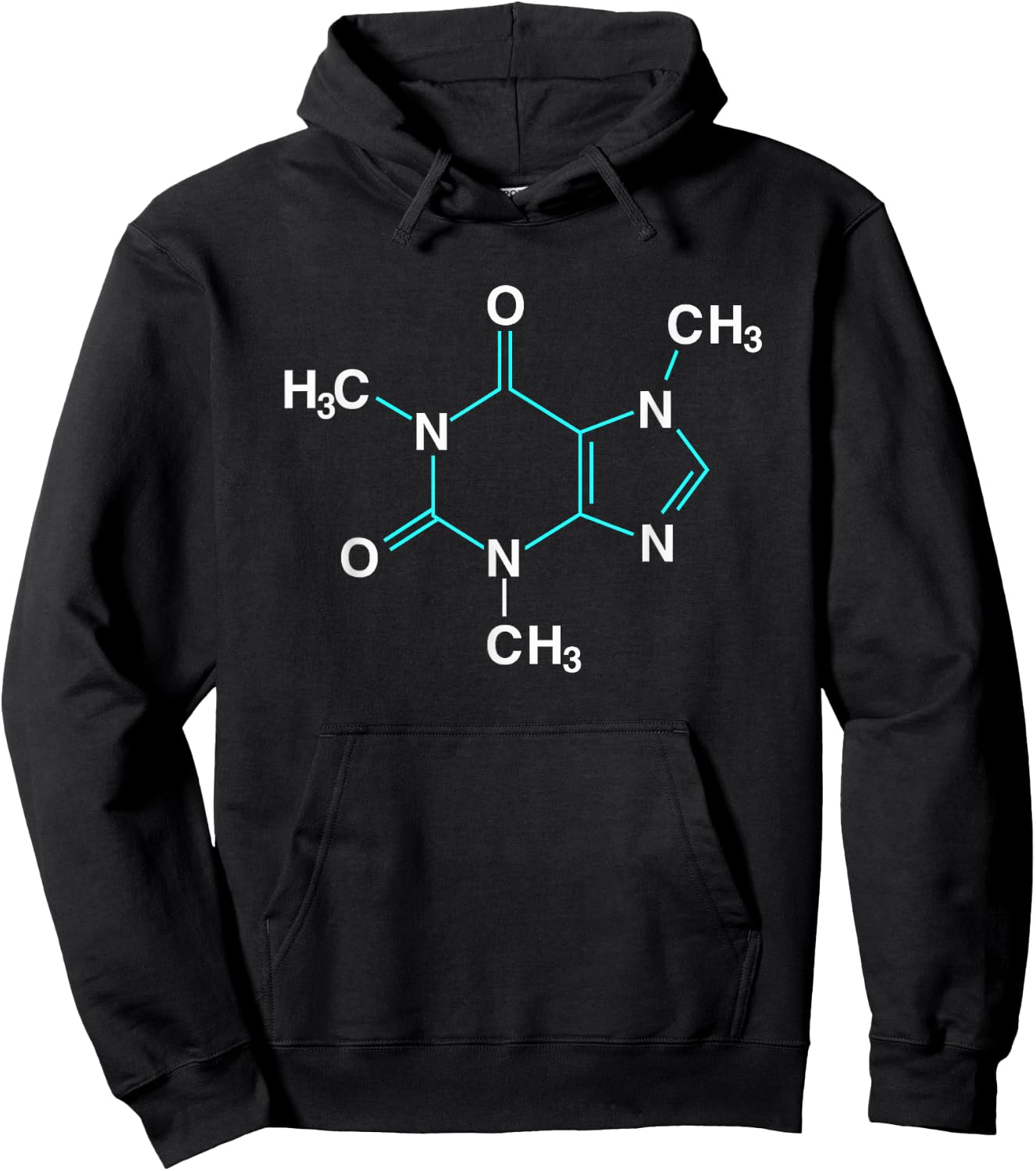 Caffeine Molecule - Funny Coffee Chemistry Hoodie - Hoodie | Black