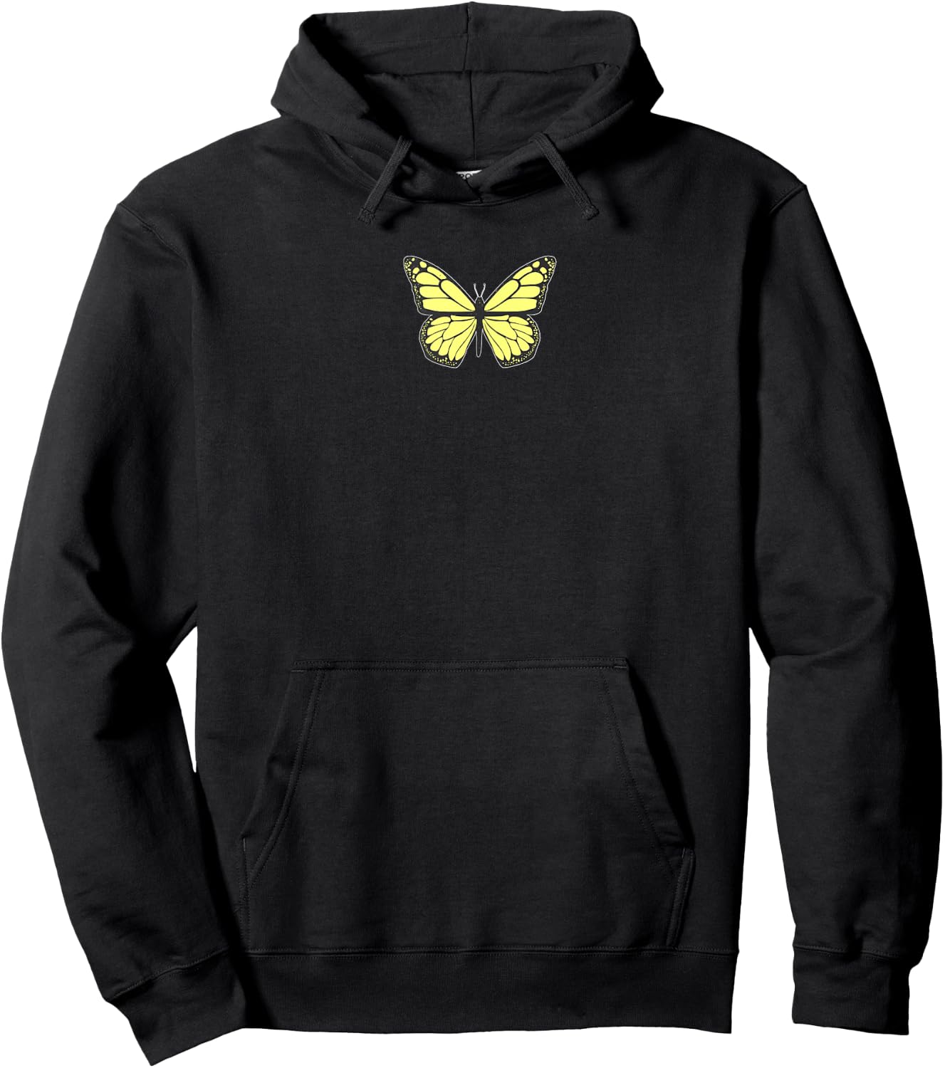 Yellow Butterfly Aesthetic Clothing Soft Grunge Girls Women Hoodie - Hoodie | Black