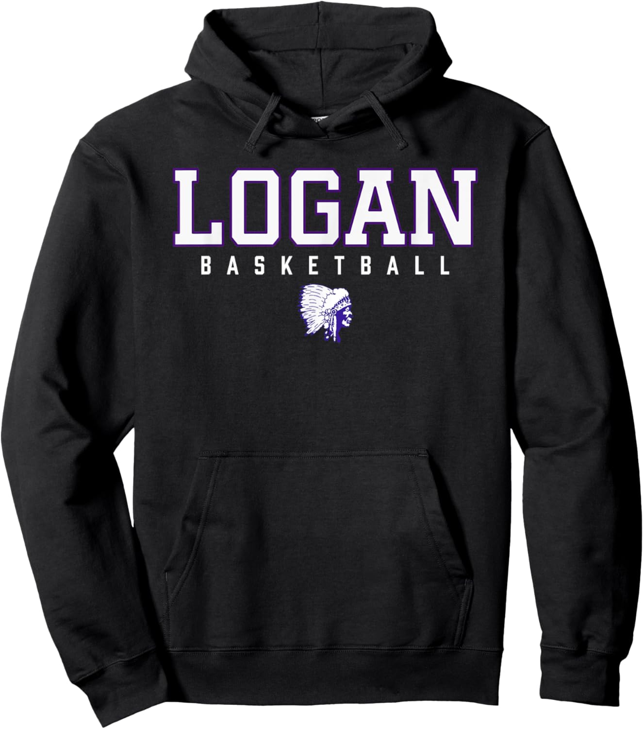 Logan Chieftains Logo Basketball HS Hoodie - Hoodie | Black