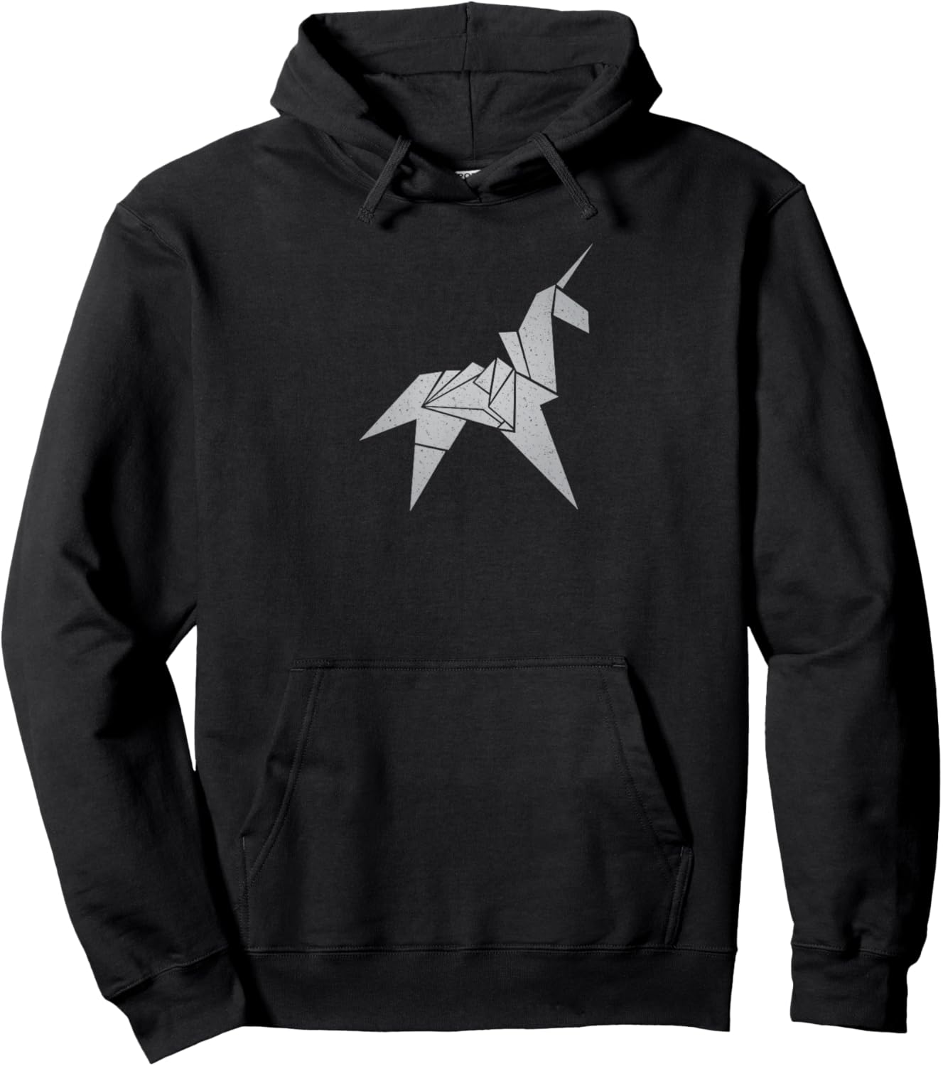 Unrealindeed -Adults Origami Unicorn Sci-Fi Nostalgia , Black, Small, Short Sleeve Hoodie - Hoodie | Black