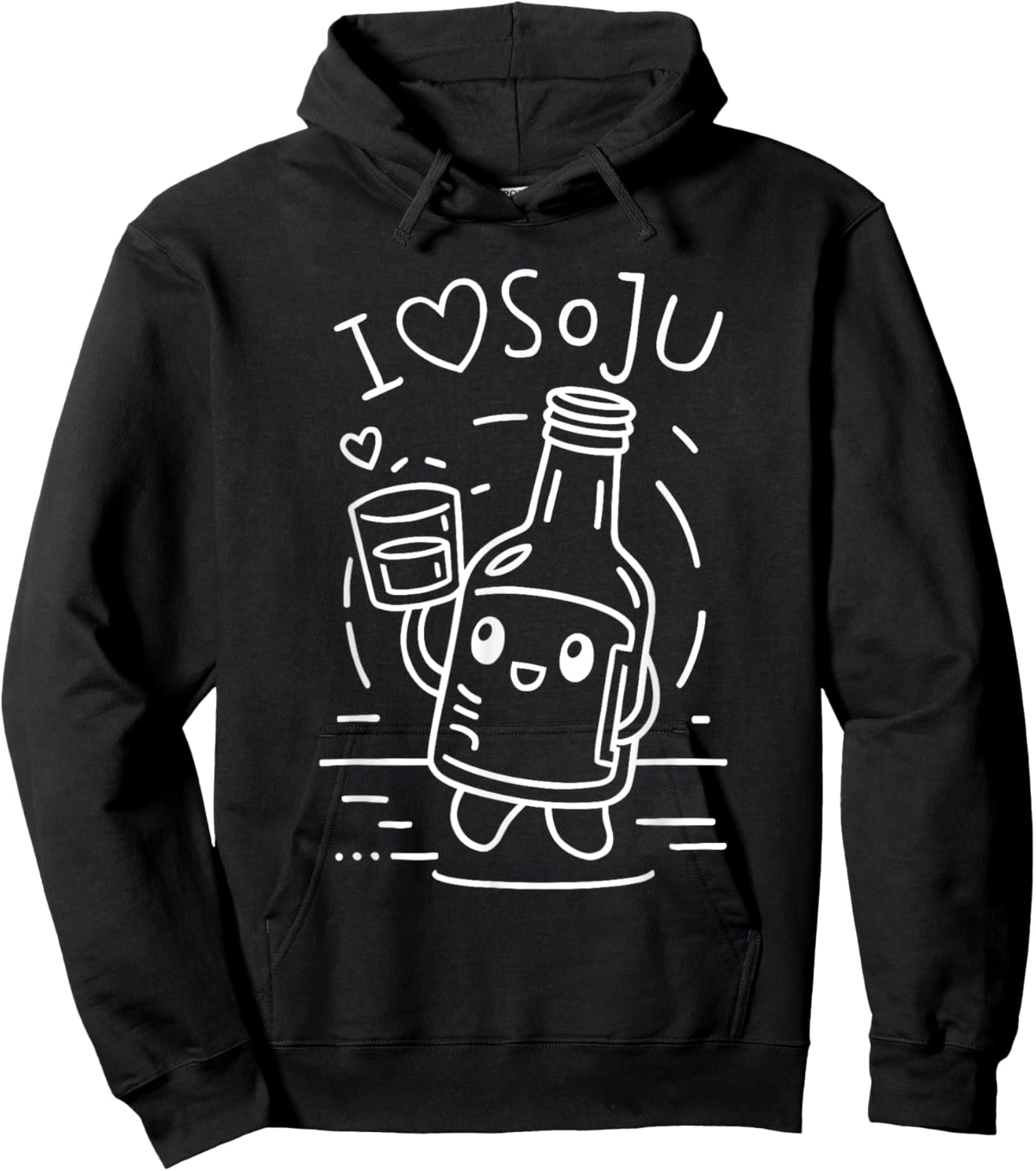 I Love Soju Korean Food Adorable Drink Hoodie - Hoodie | Black