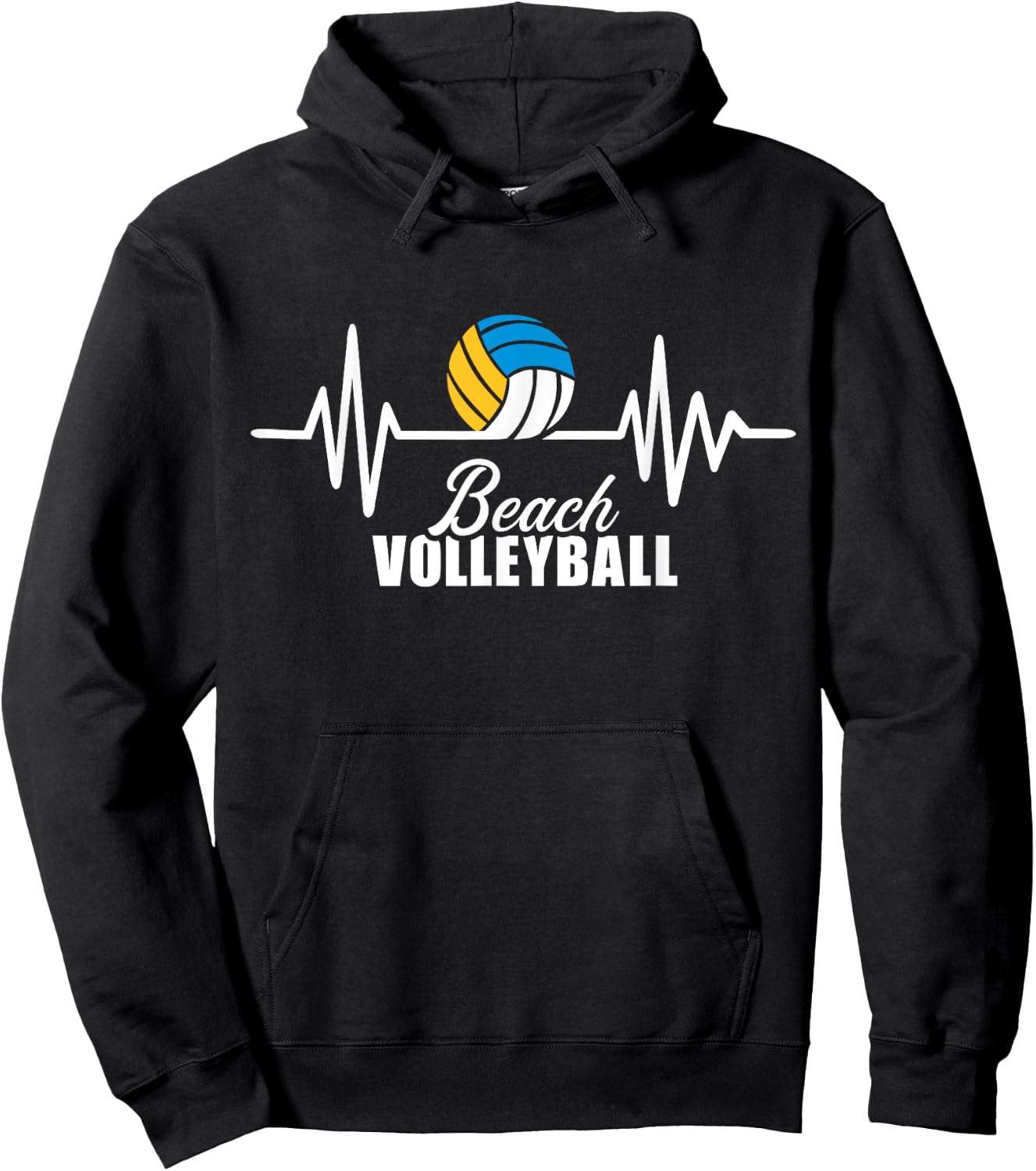 Beach volleyball heartbeat Women Girls Kids Hoodie - Hoodie | Black