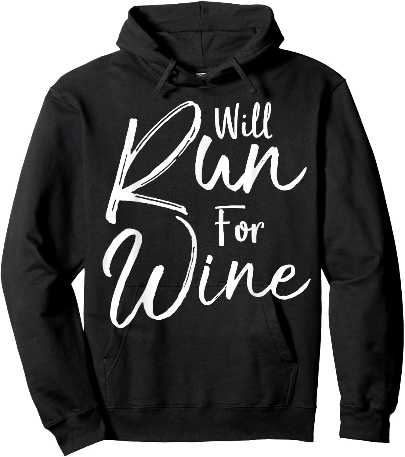 Running Quote for Runners Sarcastic Joke Will Run for Wine Hoodie - Hoodie | Black