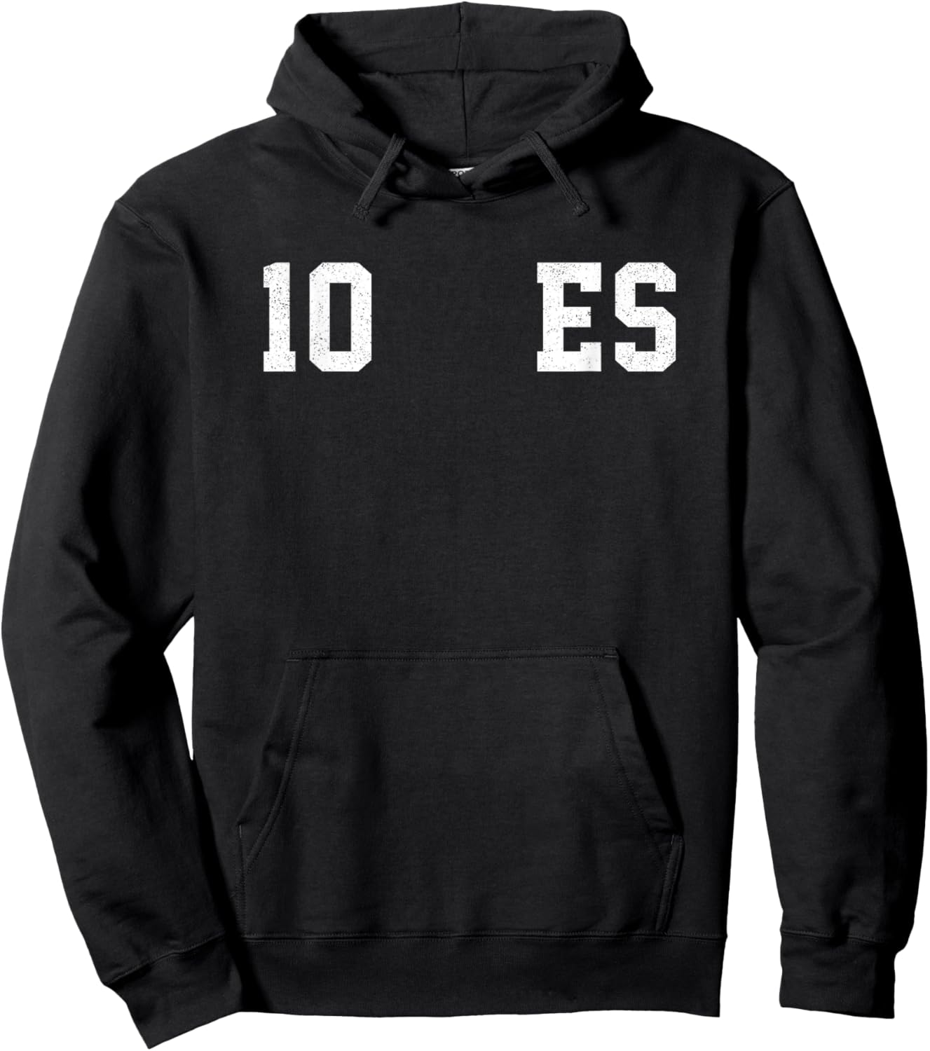 El Salvador ES 10 Sport Varsity Distressed Retro Number Ten Hoodie - Hoodie | Black