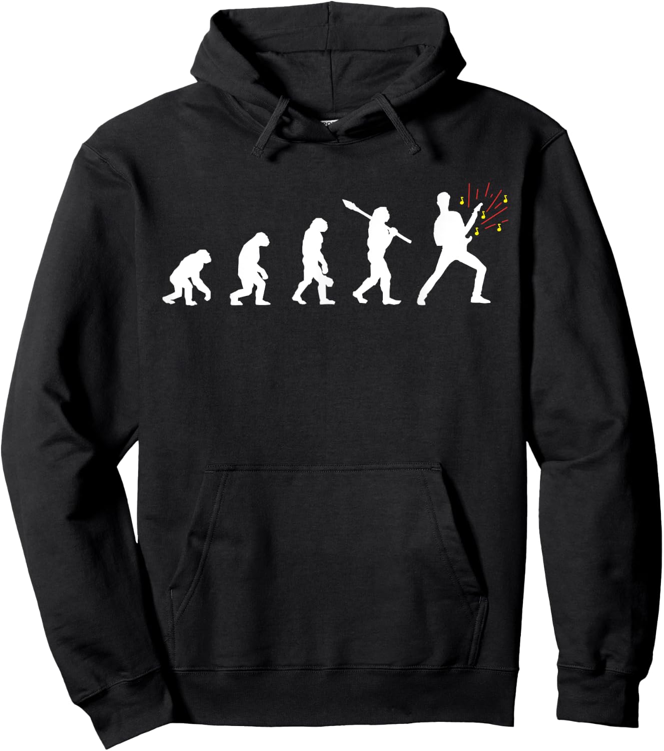 Evolution Of Man Guitar, Rock Shirt, Guitarist Gift Hoodie - Hoodie | Black