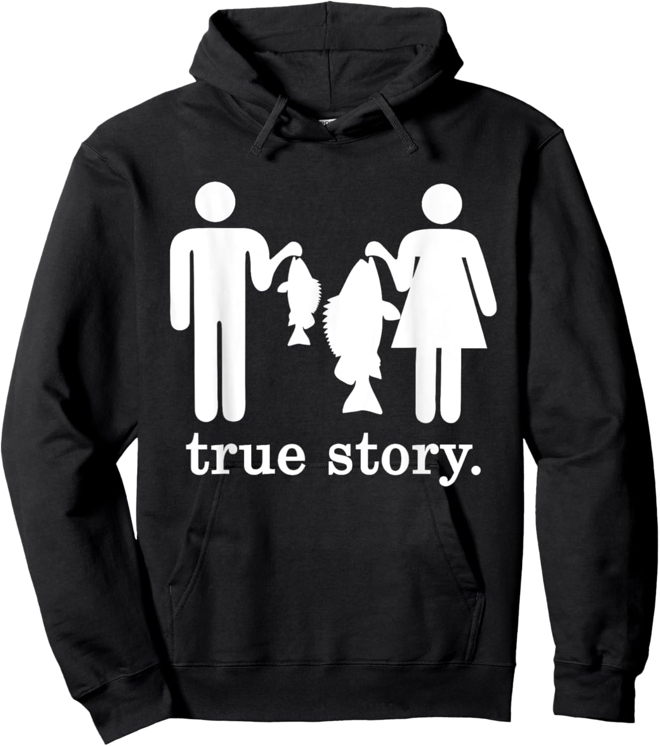 Small Fish Big Fish Woman Men - True Story Fishing Girl Boy Hoodie - Hoodie | Black