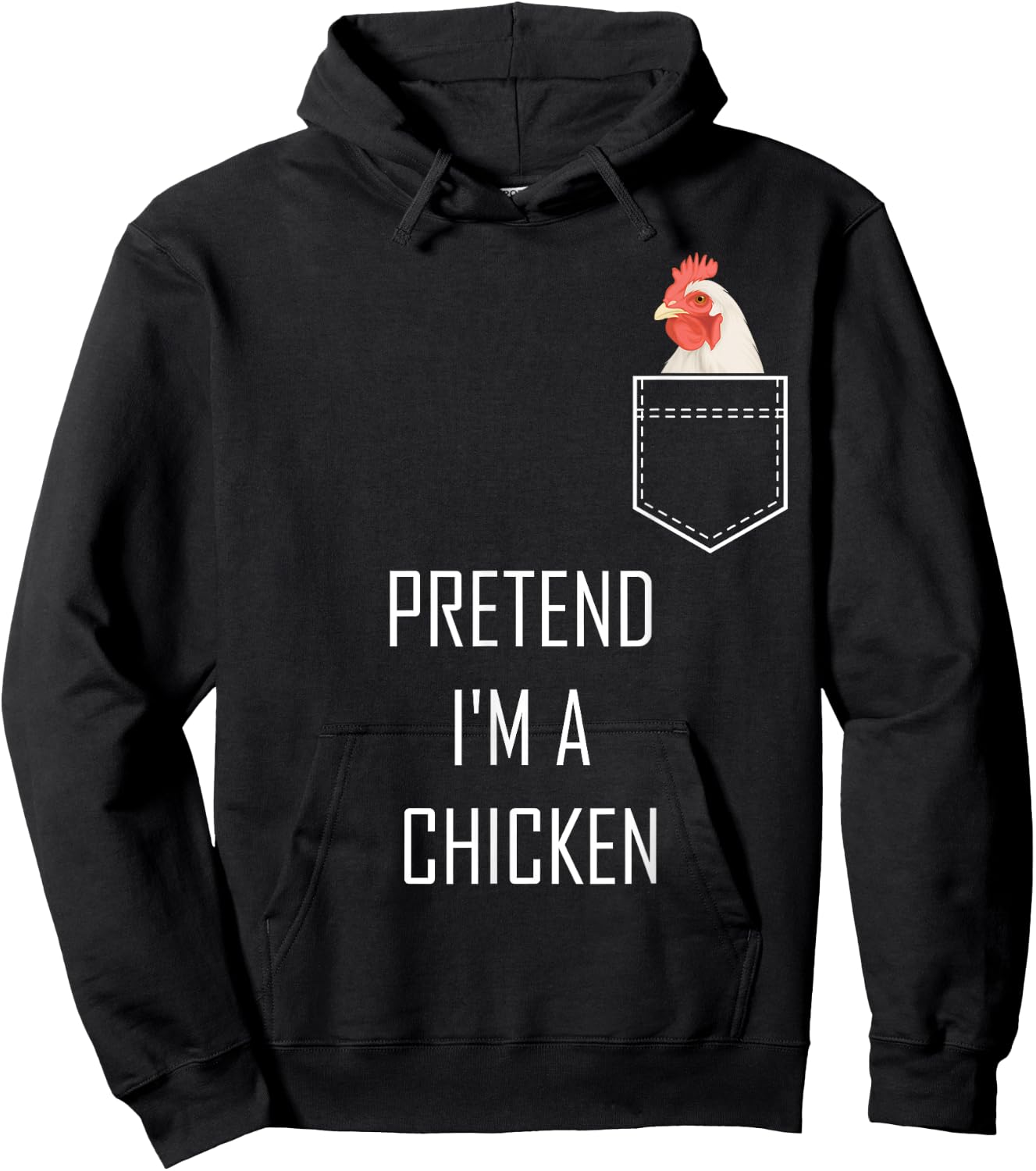 Pretend Im A Chicken Funny Halloween Costume Farm Animal Hoodie - Hoodie | Black