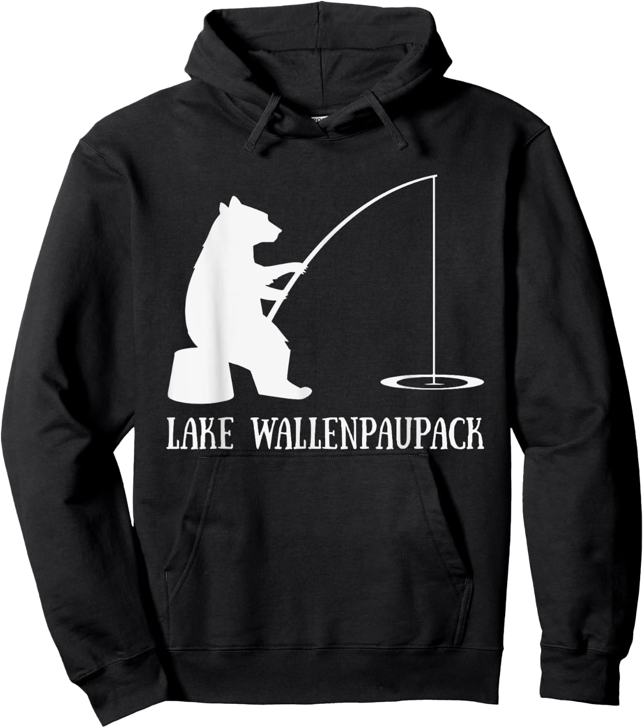 Lake Wallenpaupack Bear Fishing Pennsylvania Gift Hoodie - Hoodie | Black