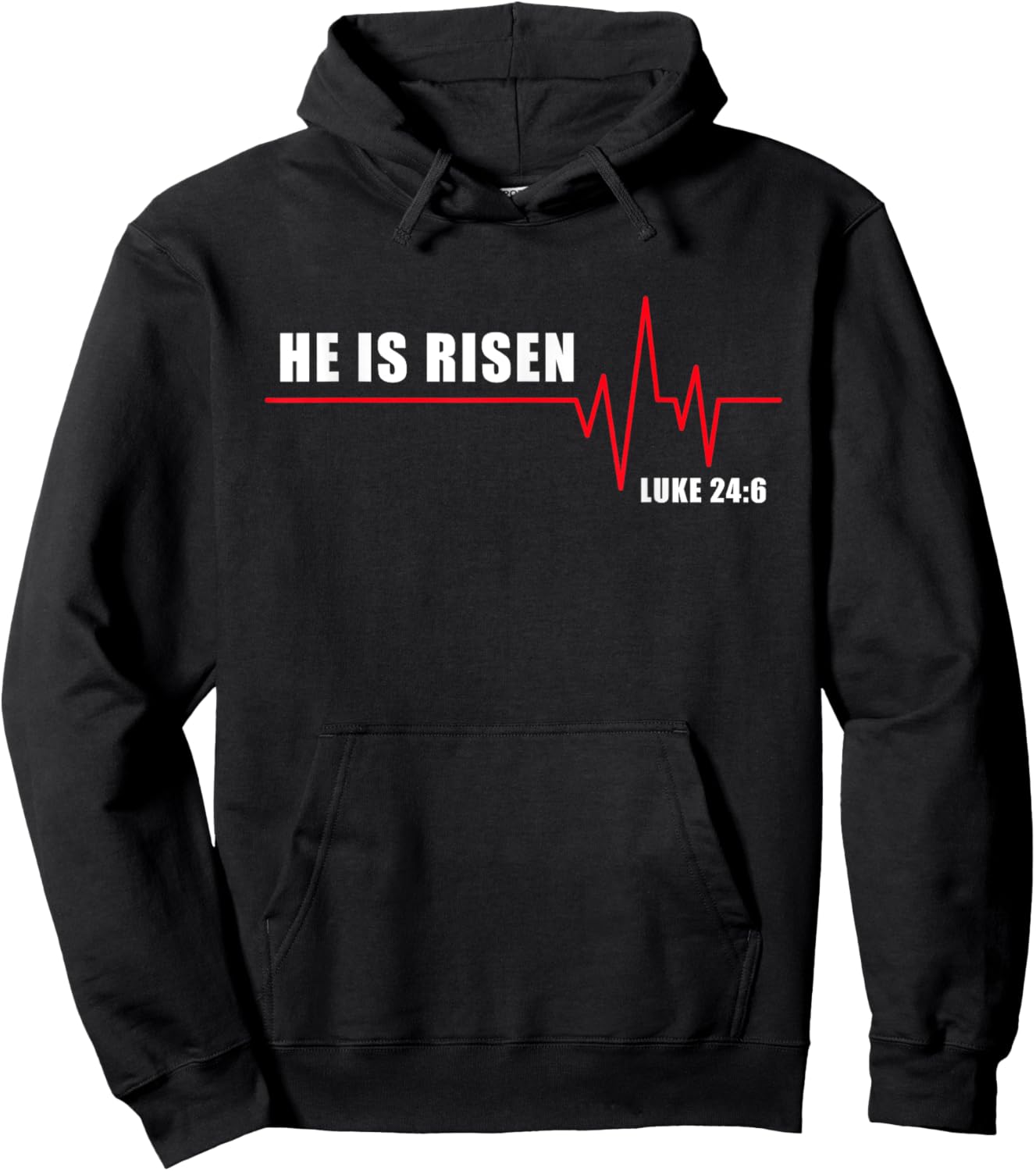 He is Risen – Jesus Heartbeat Pulse Christian Faith EKG Hoodie - Hoodie | Black