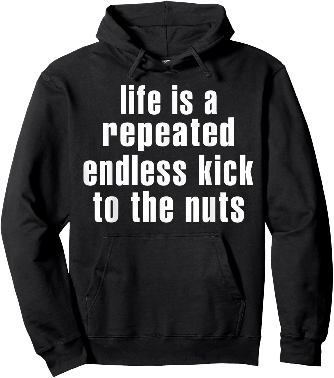 Life Is A Repeated Endless Kick To The Nuts's Funny Saying Hoodie - Hoodie | Black