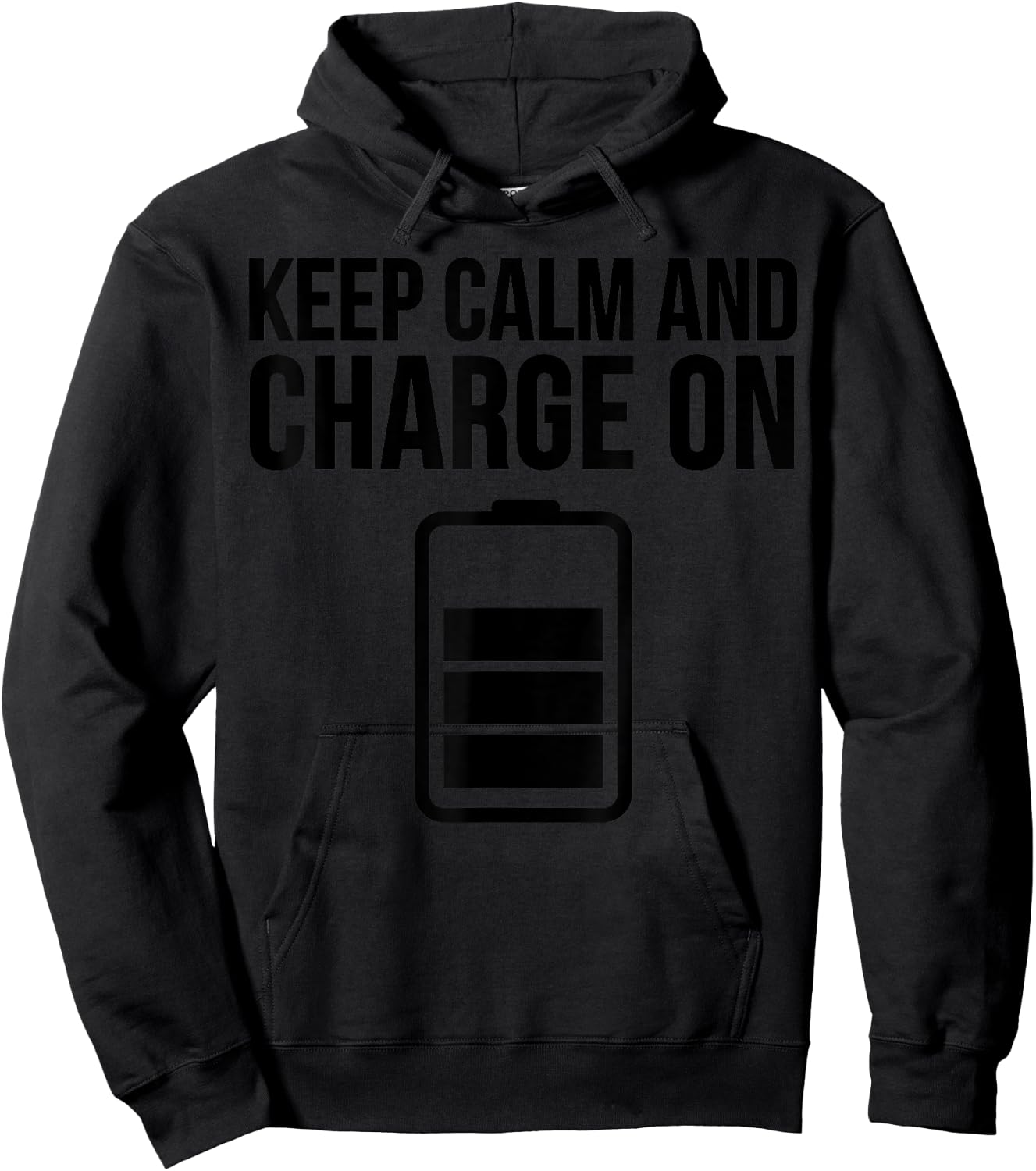 Electrician Funny - Keep Calm And Charge On Hoodie - Hoodie | Black