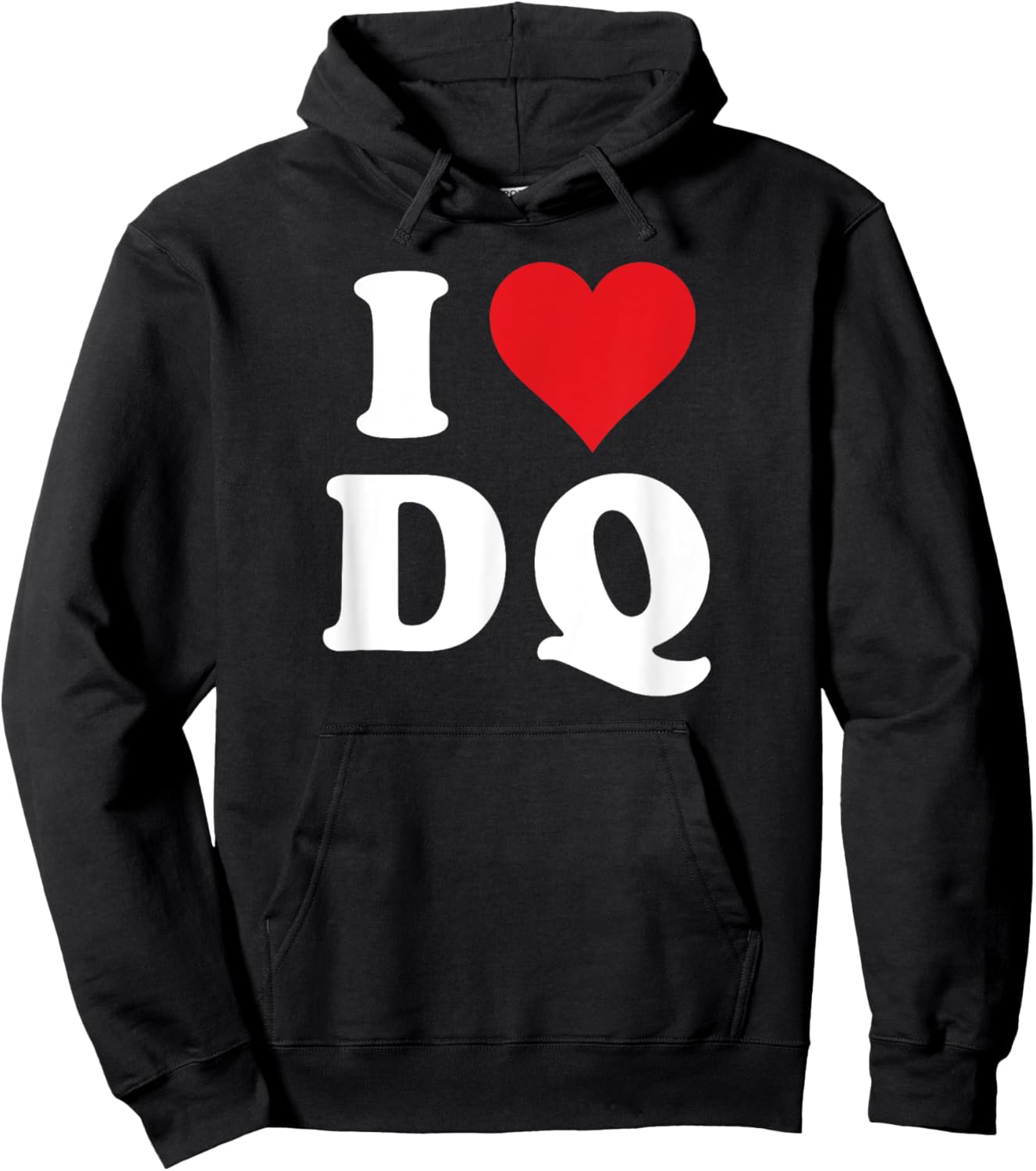 I Heart DQ Initials I Love D.Q. First And Last Name D Q Hoodie - Hoodie | Black