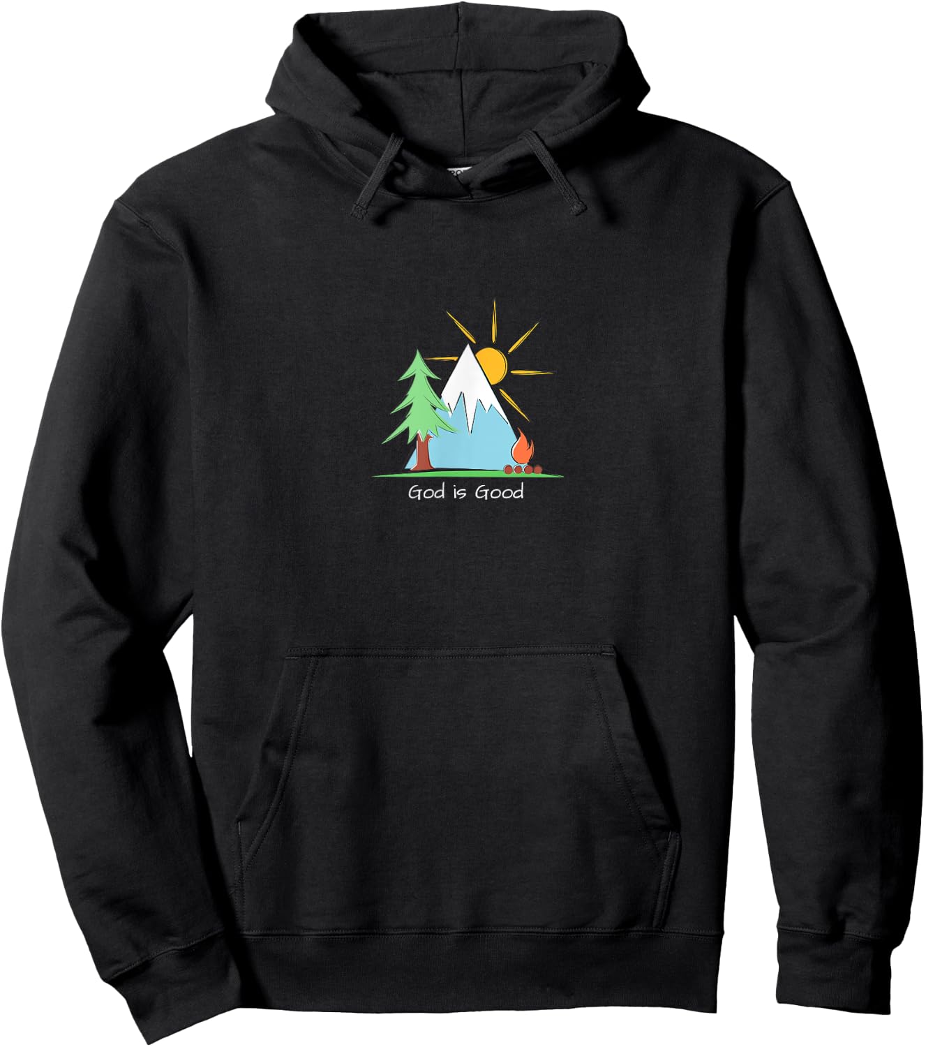 God is Good Christian Camping Wilderness Adventure Campfire Hoodie - Hoodie | Black
