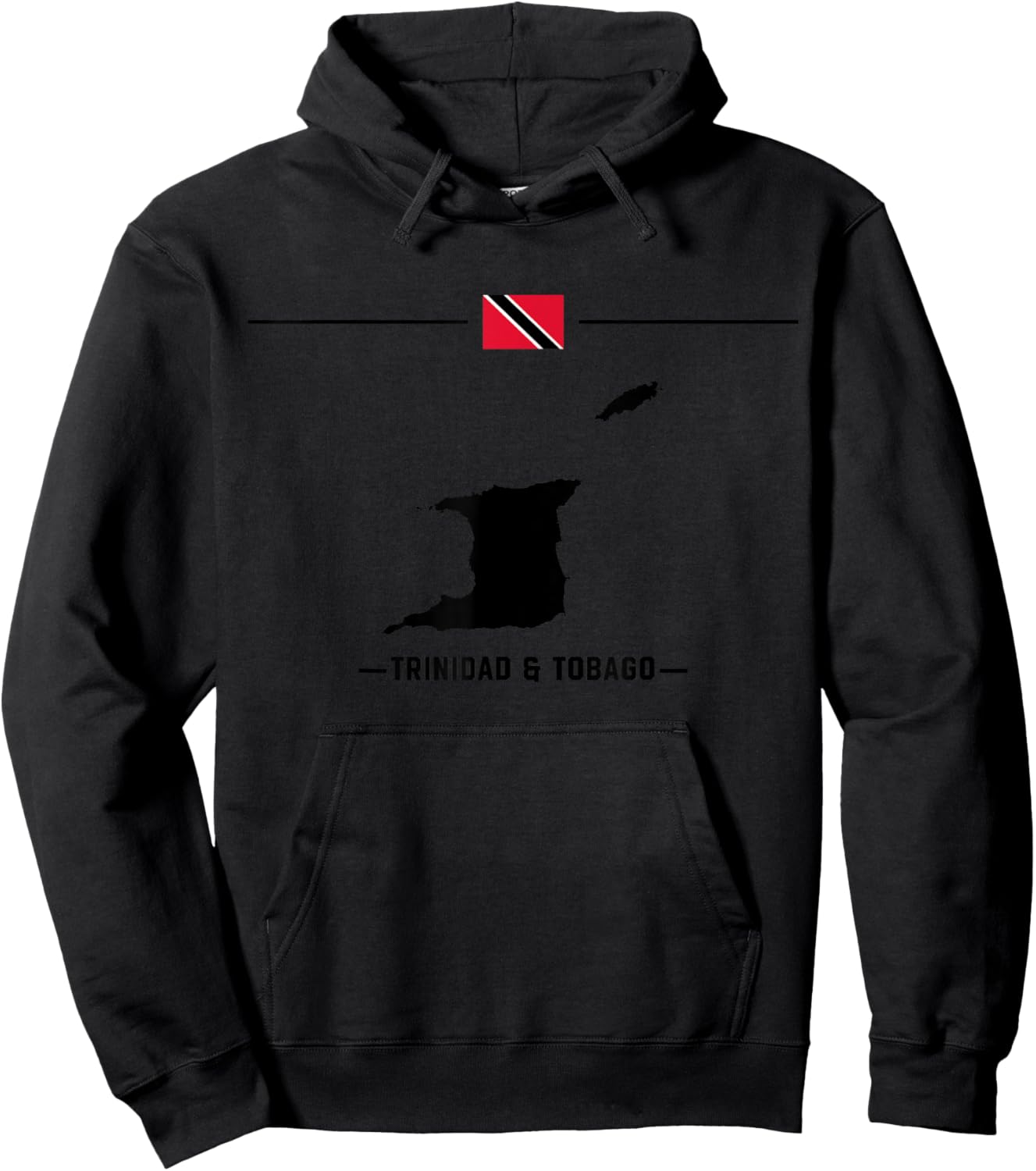Trinidadian flag, map & country name of the Trinidad &Tobago Hoodie - Hoodie | Black