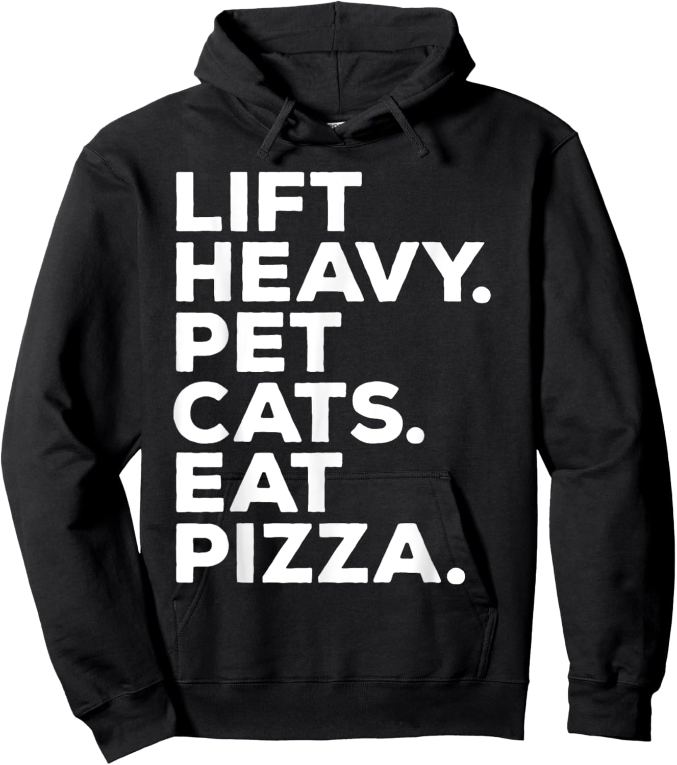 Lift Heavy Pet Cats Eat Pizza Gym Workout Weight Lifter Hoodie - Hoodie | Black