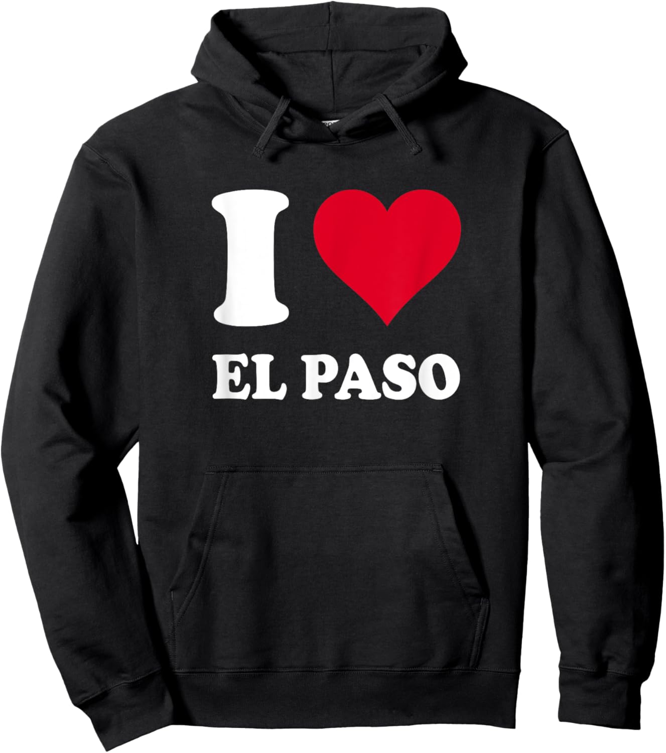 Red Heart I Love El Paso Hoodie - Hoodie | Black