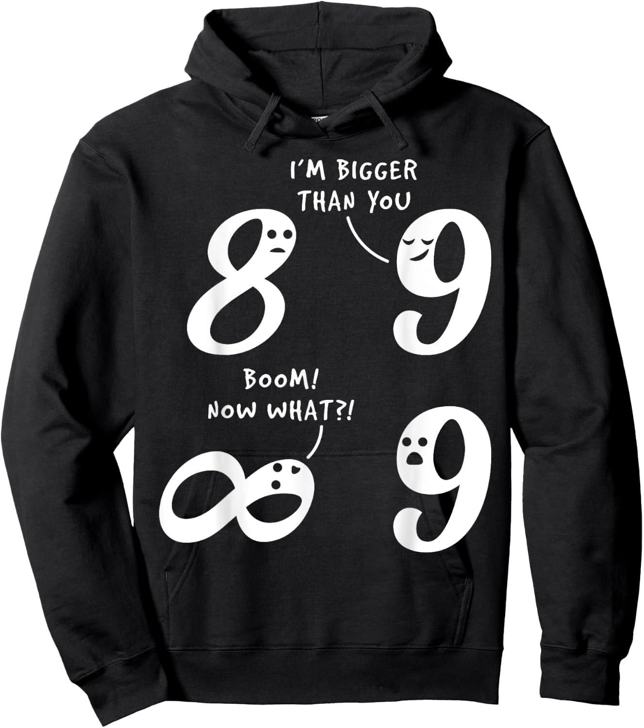 9 Is Bigger Than 8 But Not Infinity Funny Math Lover Joke Hoodie - Hoodie | Black