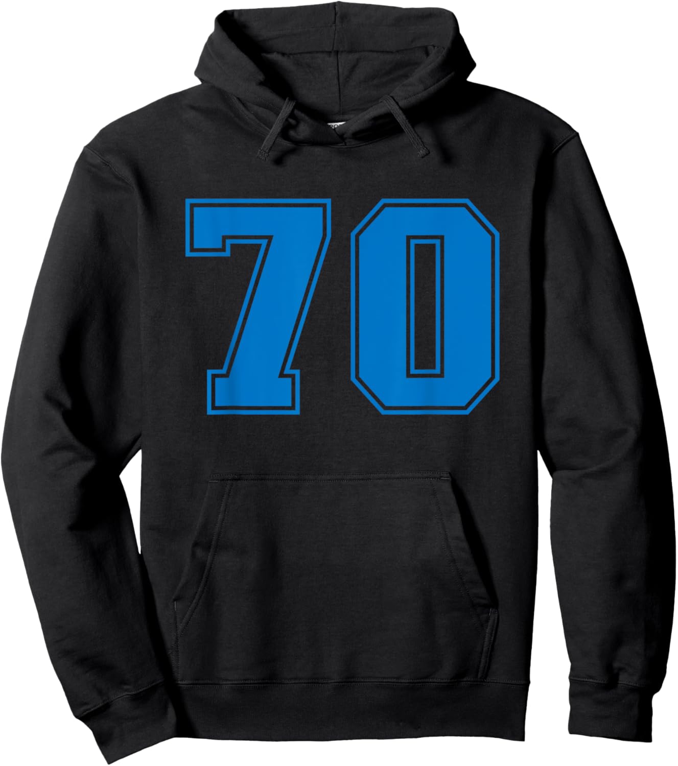 Number #70 Blue Sports Jersey Lucky Number Hoodie - Hoodie | Black