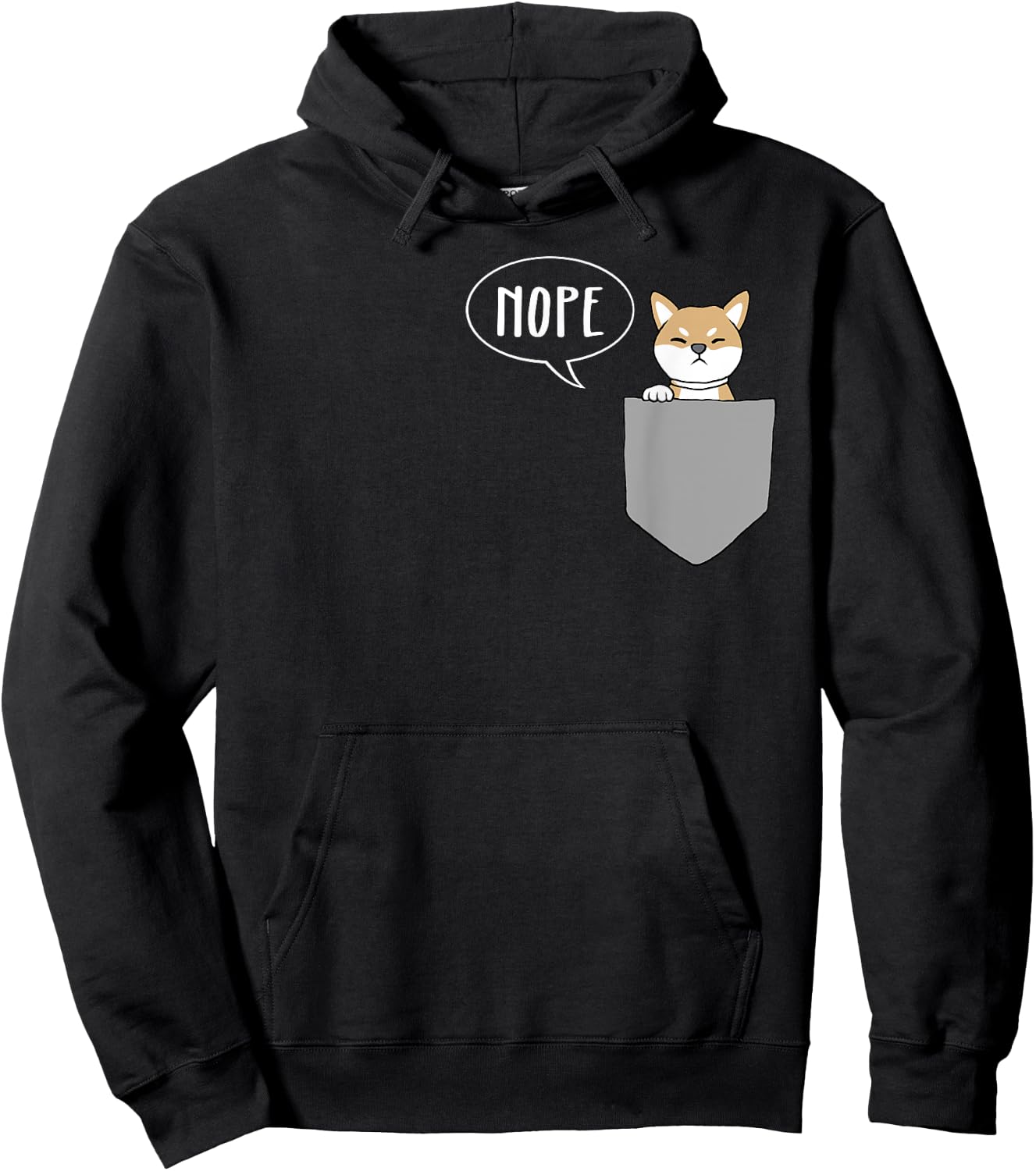 Shiba Inu Pocket Nope Funny Shiba Inu Hoodie - Hoodie | Black