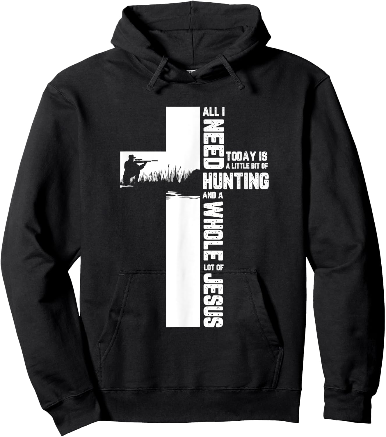 Hunting Oudoor Cross Jesus Christian Quote Cool Hunter Gifts Hoodie - Hoodie | Black