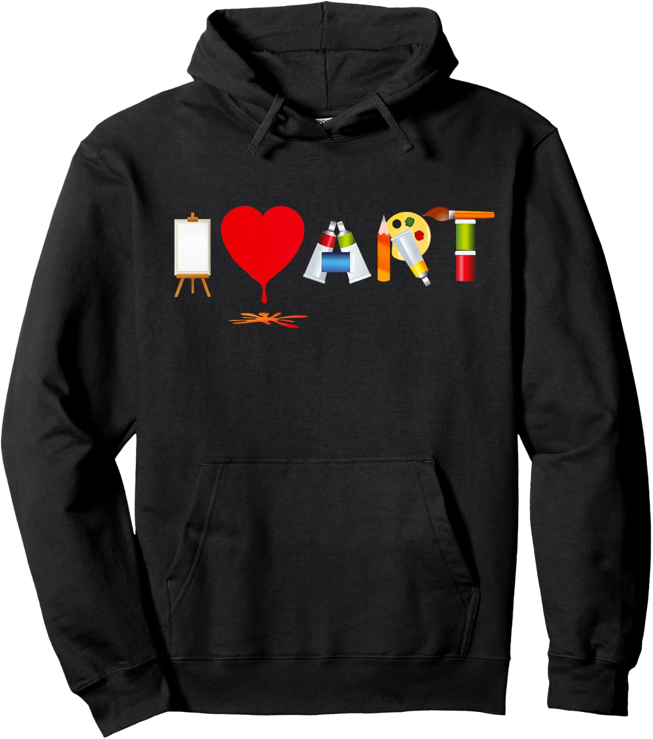I Love Heart The Art For Kids Colourful Little Artists Art Hoodie - Hoodie | Black