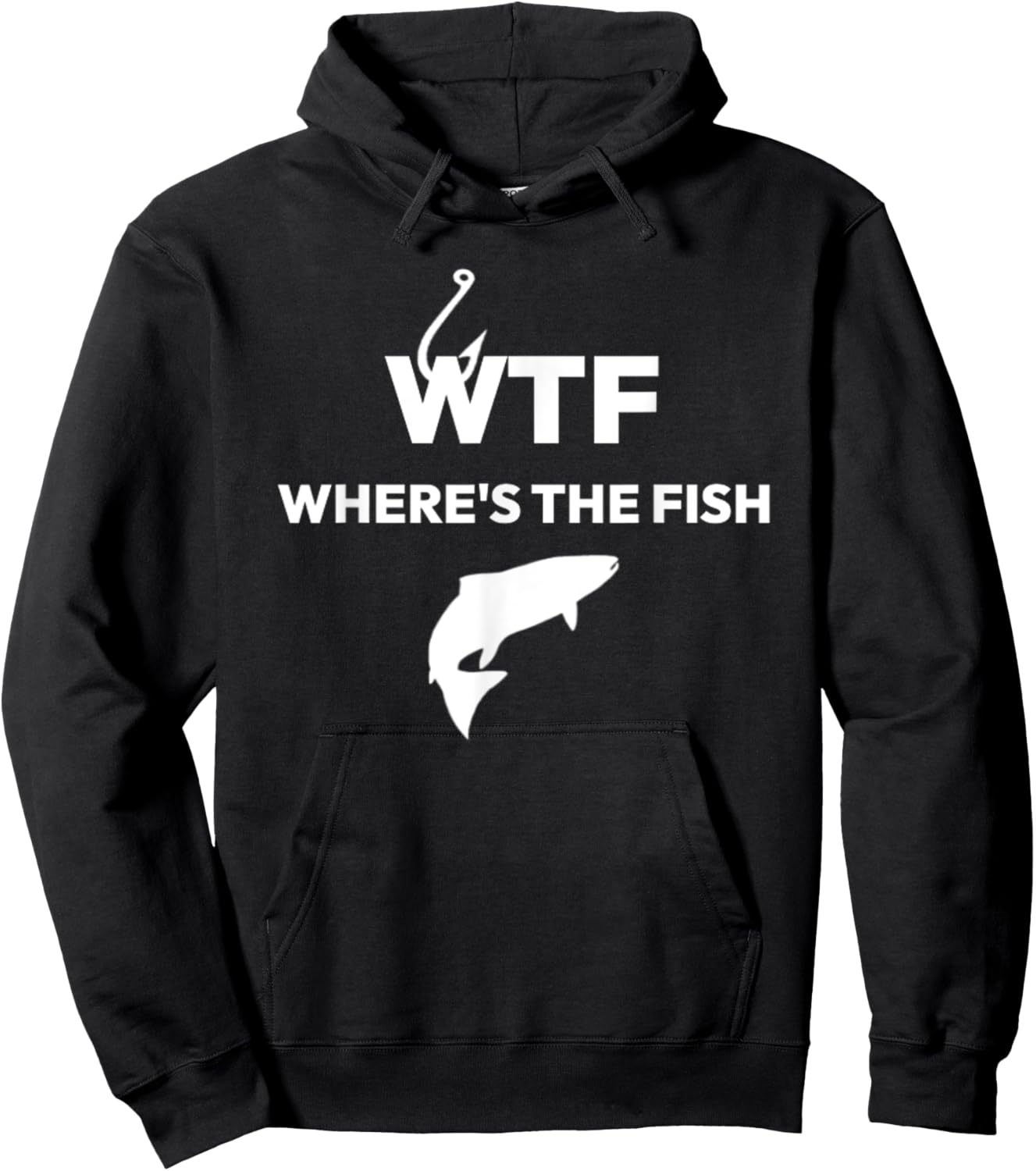 WTF Where's The Fish Fishing Hoodie - Hoodie | Black