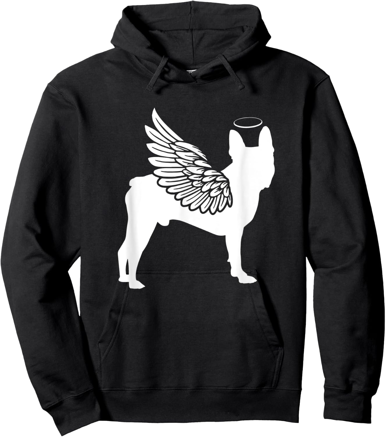 Boston Terrier With Angel Wings Hoodie - Hoodie | Black