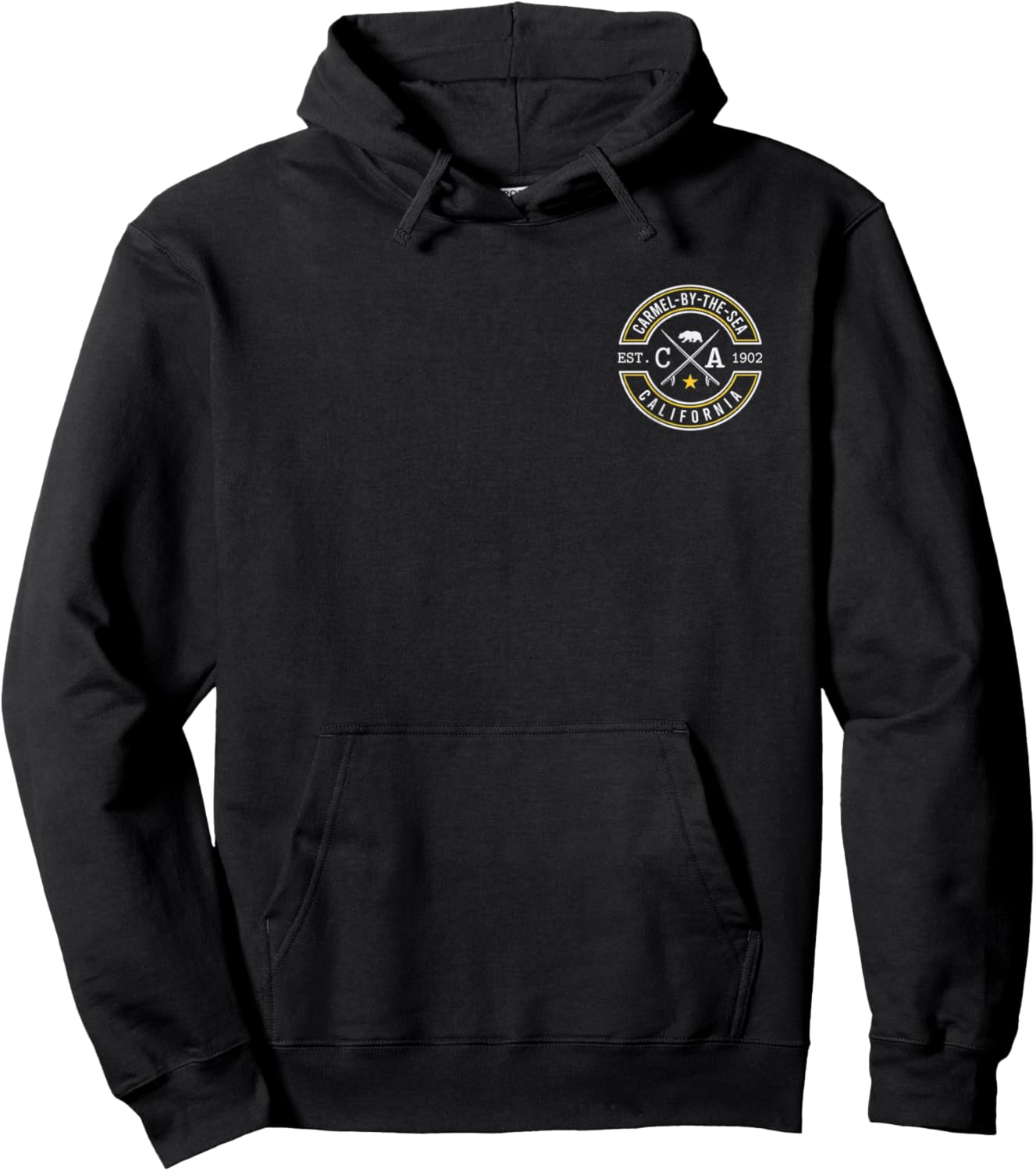 Carmel-by-the-Sea California Beach CA Retro Front & Back Hoodie - Hoodie | Black