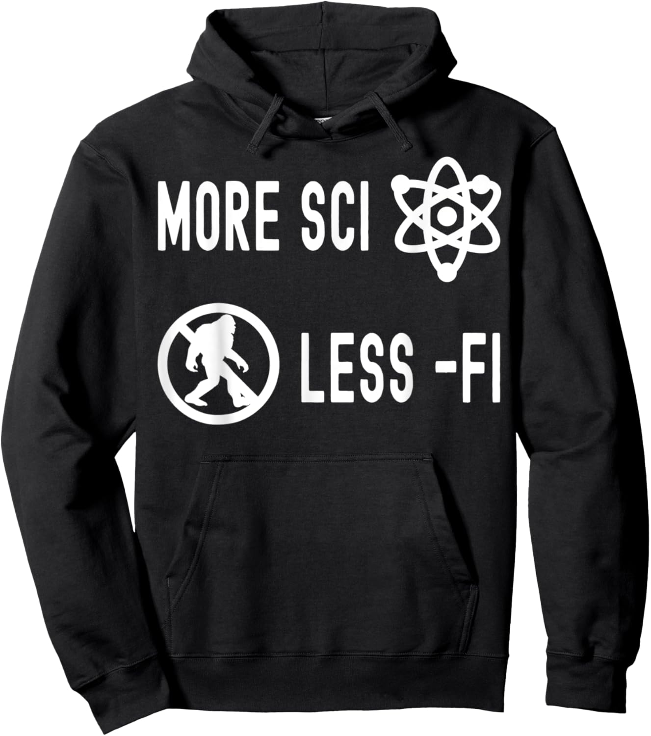 Funny Nerdy More Sci Less Fi Skeptic Biology Science Teacher Women Kids Hoodie - Hoodie | Black