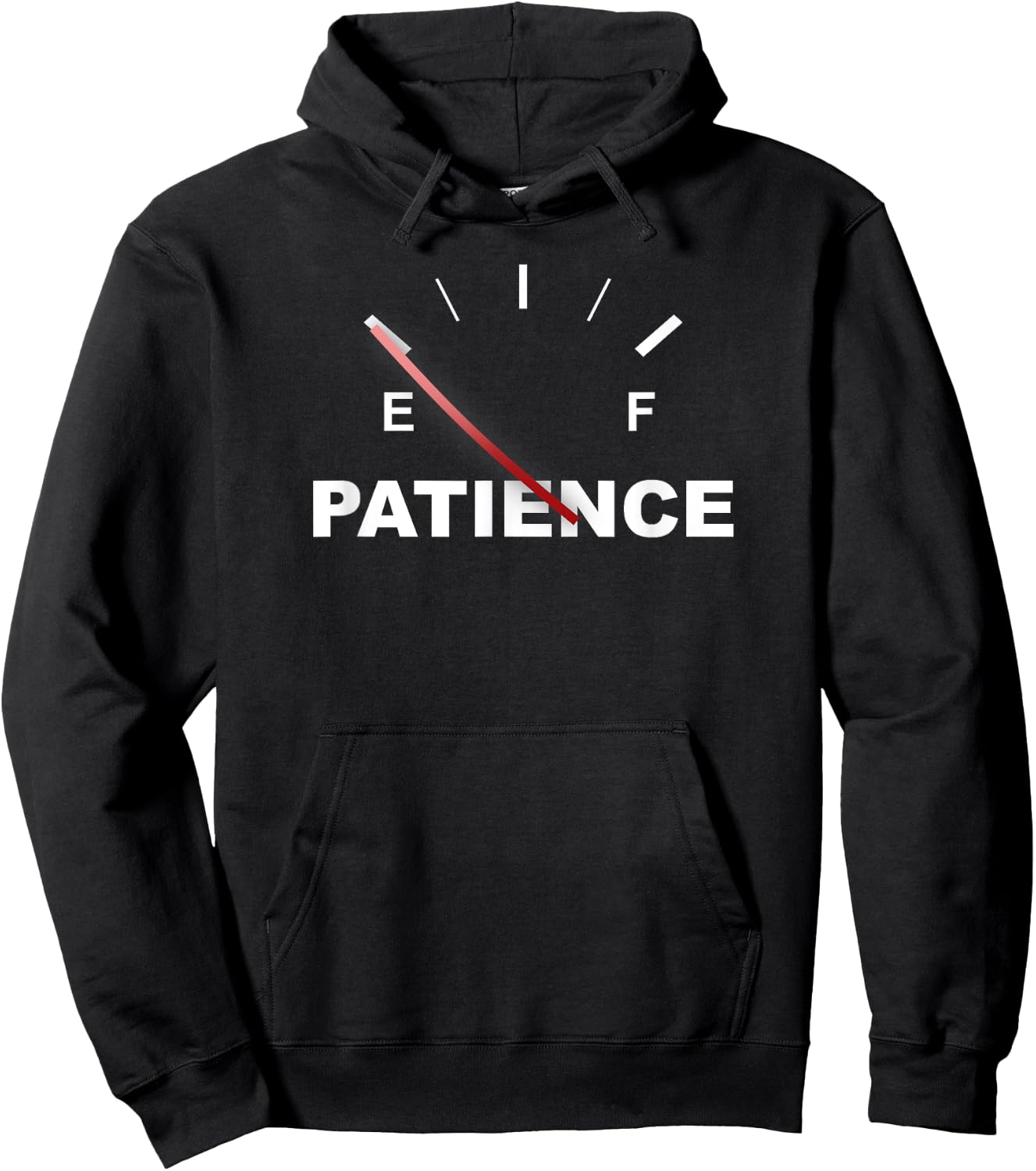 Out of Patience Funny Sarcastic Novelty Hoodie - Hoodie | Black