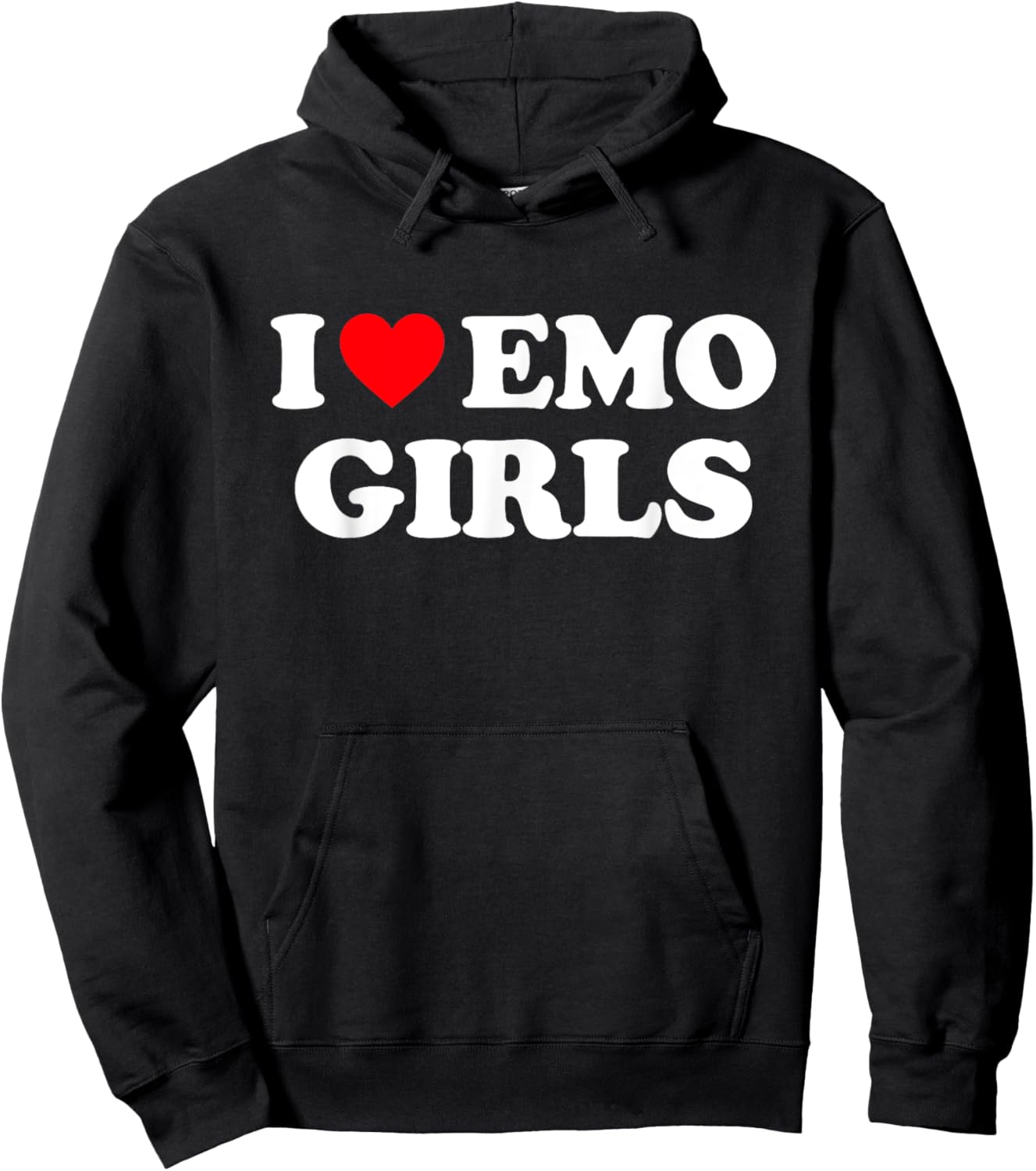 I Love Emo Girls Funny Red Heart Love Emo Girl Style Hoodie - Hoodie | Black