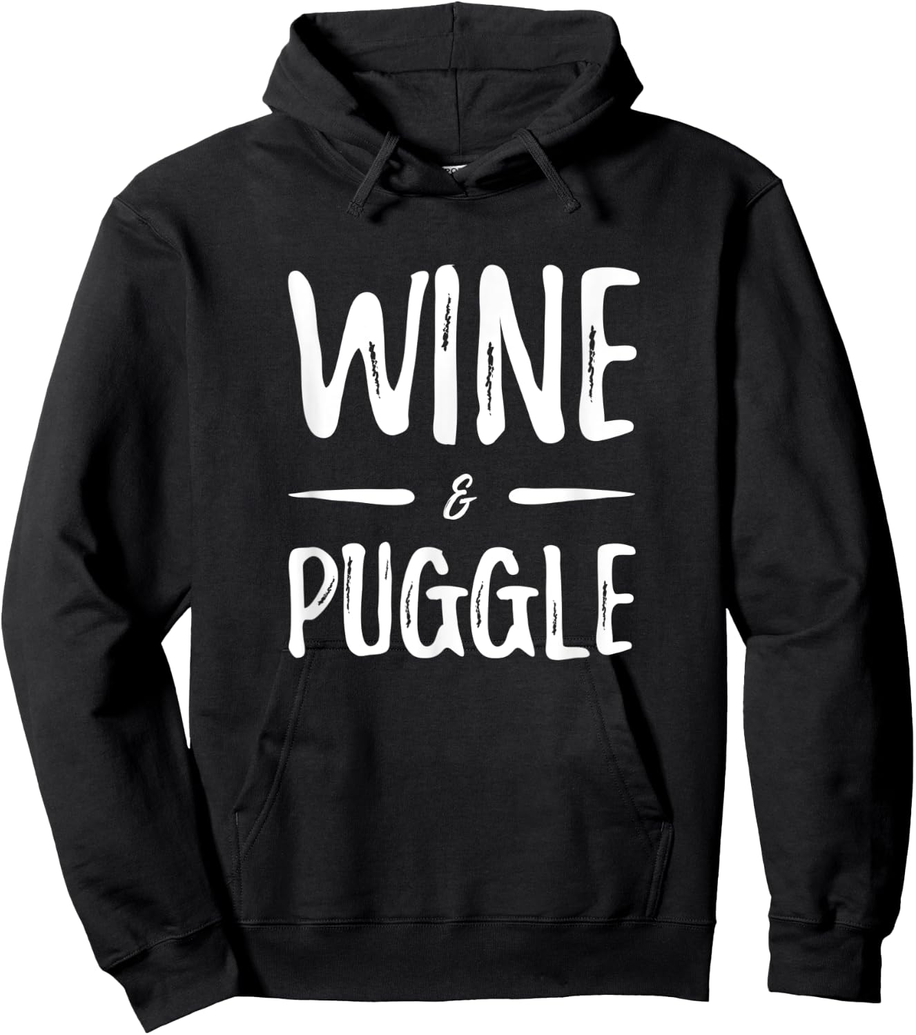 Wine Puggle Dog Mom Funny Gift Hoodie - Hoodie | Black