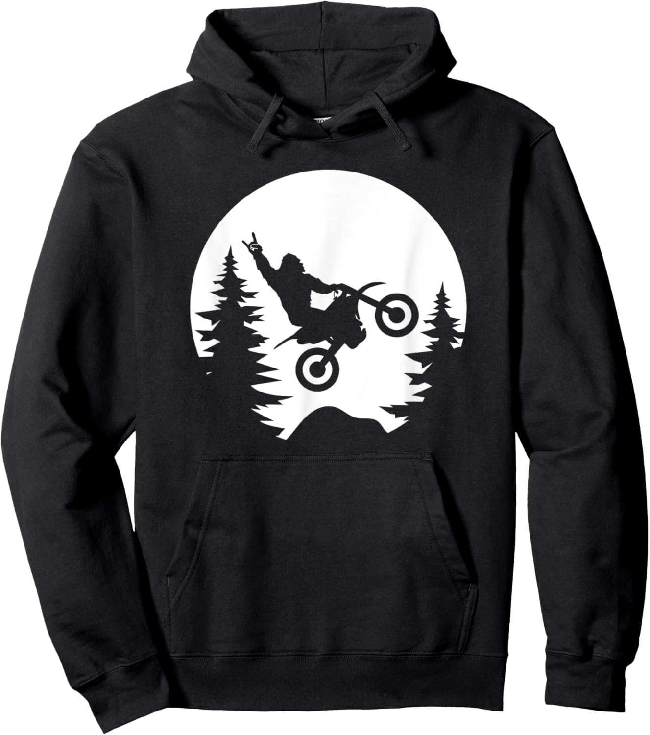 Funny Bigfoot Sasquatch Dirt Bike Hoodie - Hoodie | Black