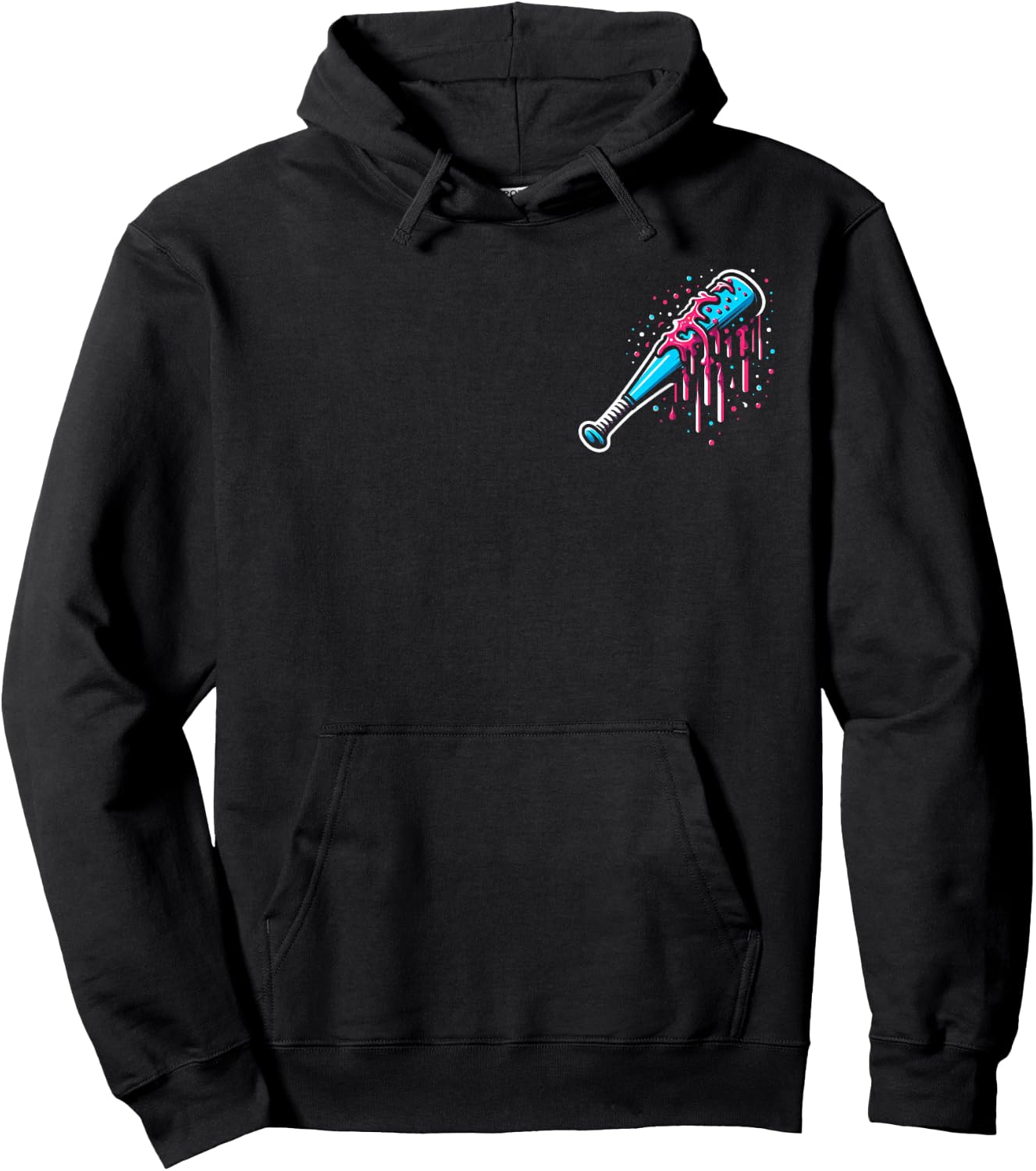 Baseball Home Plate Ice Cream Drip with Sprinkles 2 sides Hoodie - Hoodie | Black