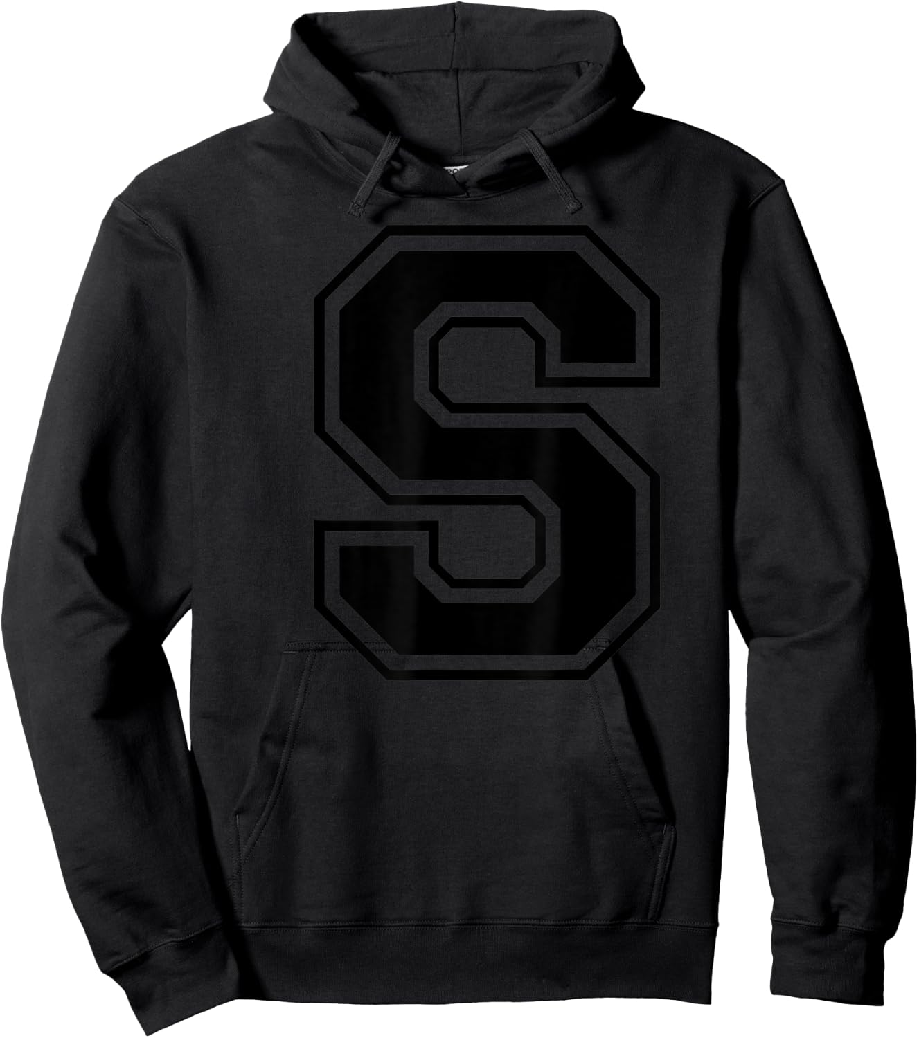 Letter S Capital Alphabet College Varsity Monogram Club Hoodie - Hoodie | Black