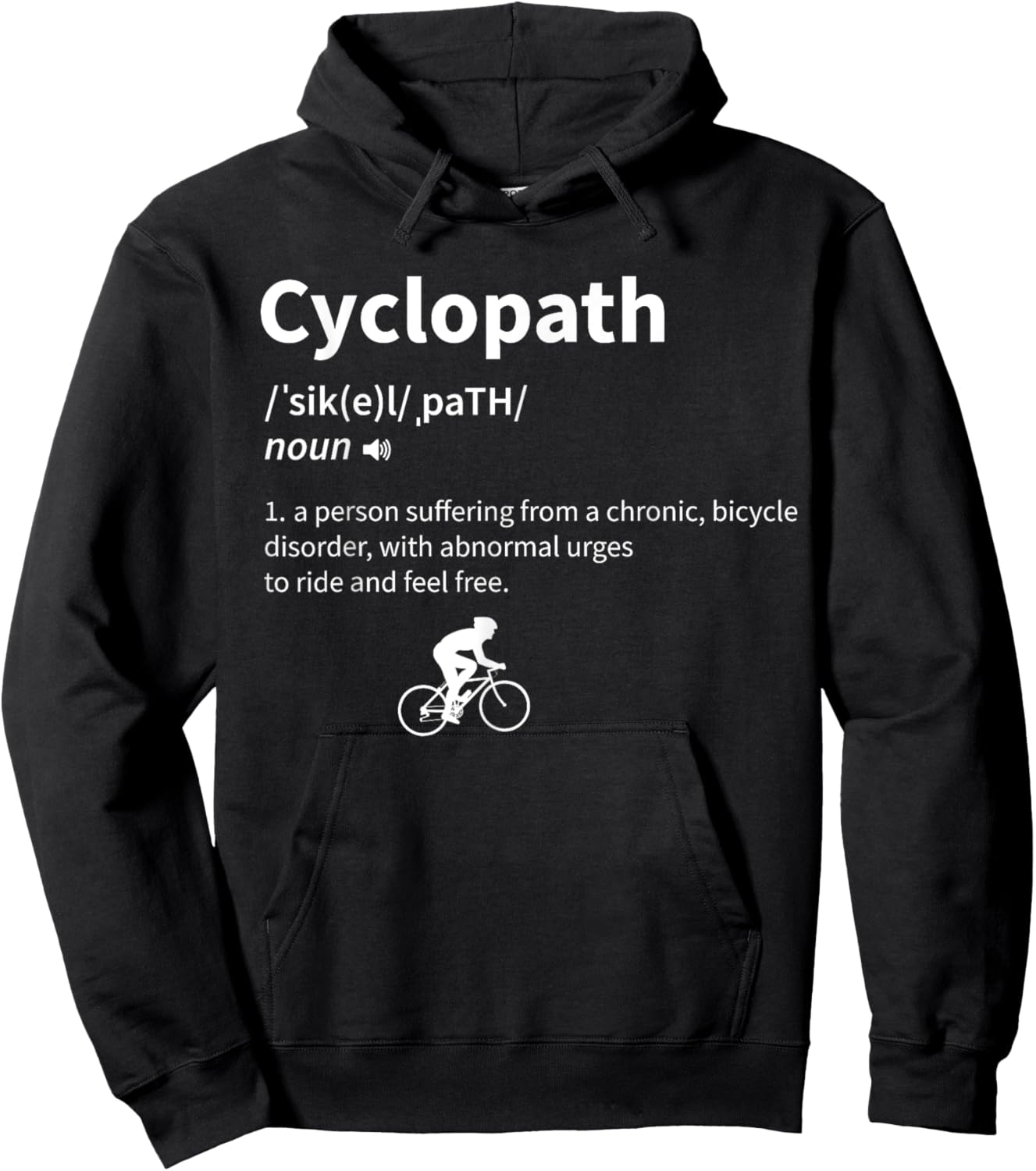 Cyclopath Funny Definition Cyclist Cycling Hoodie - Hoodie | Black