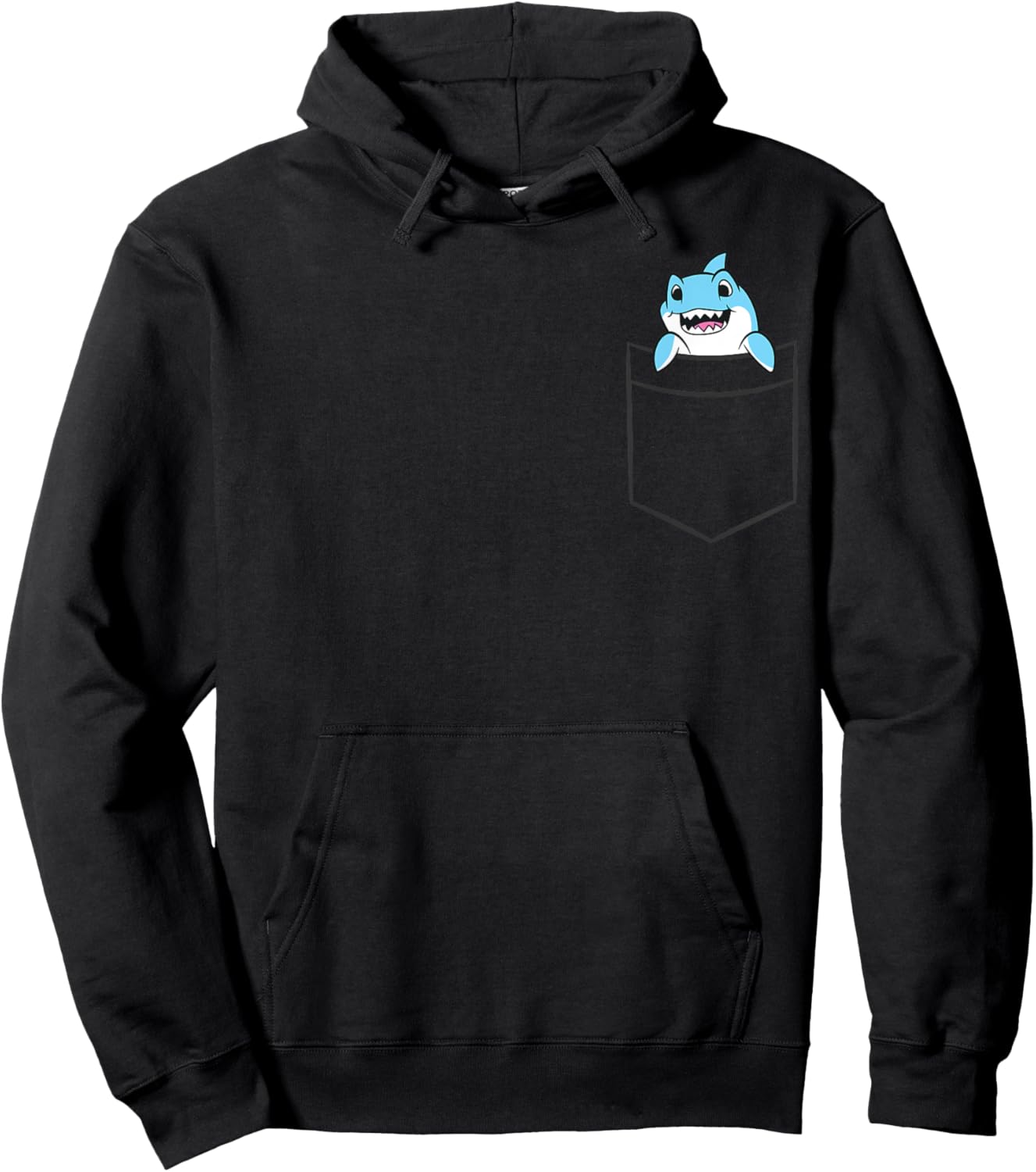 Shark In A Pocket Funny Pocket Shark Hoodie - Hoodie | Black