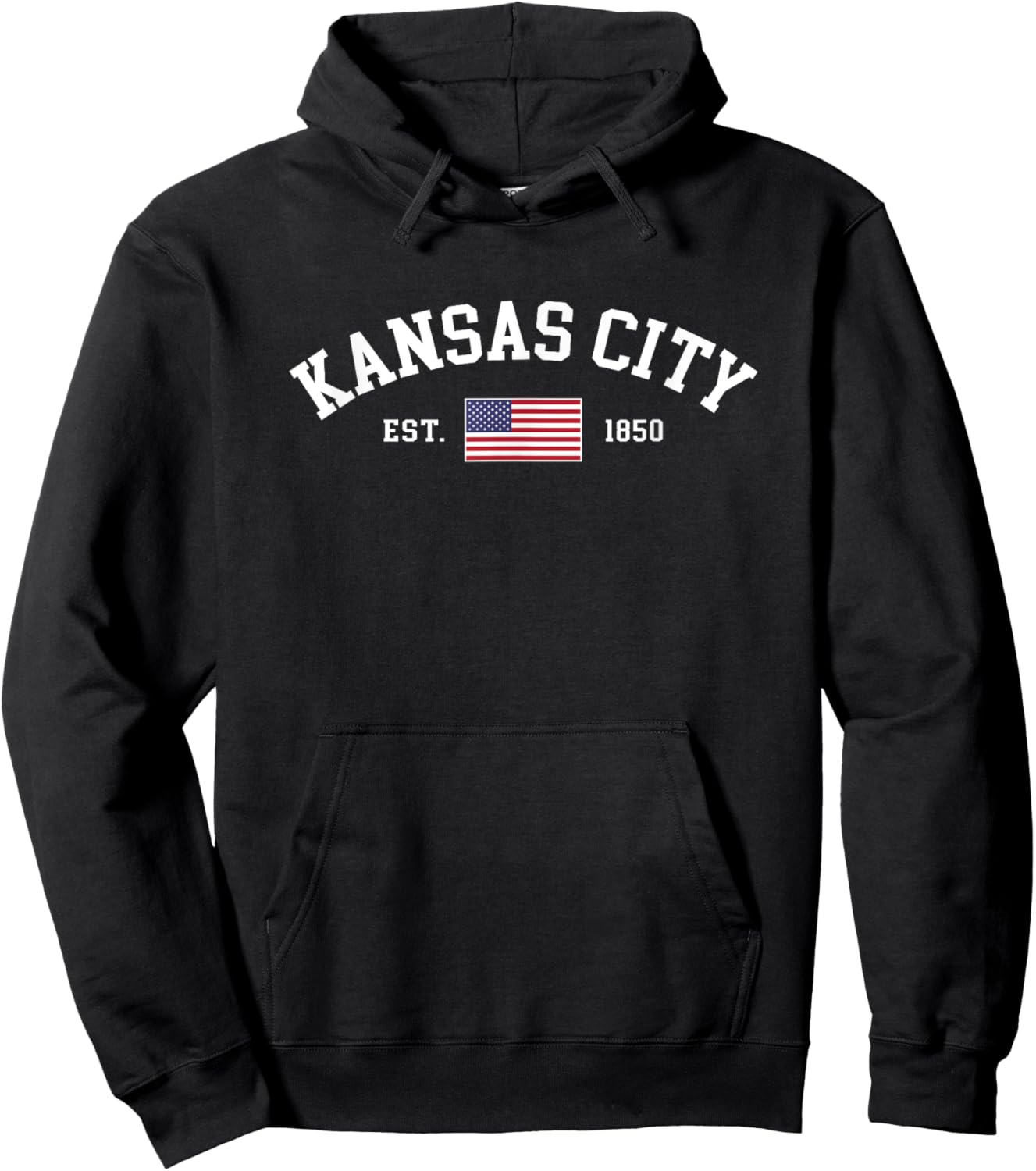 Kansas City Missouri July 4th US Flag Retro Travel Souvenir Kids Men Hoodie - Hoodie | Black