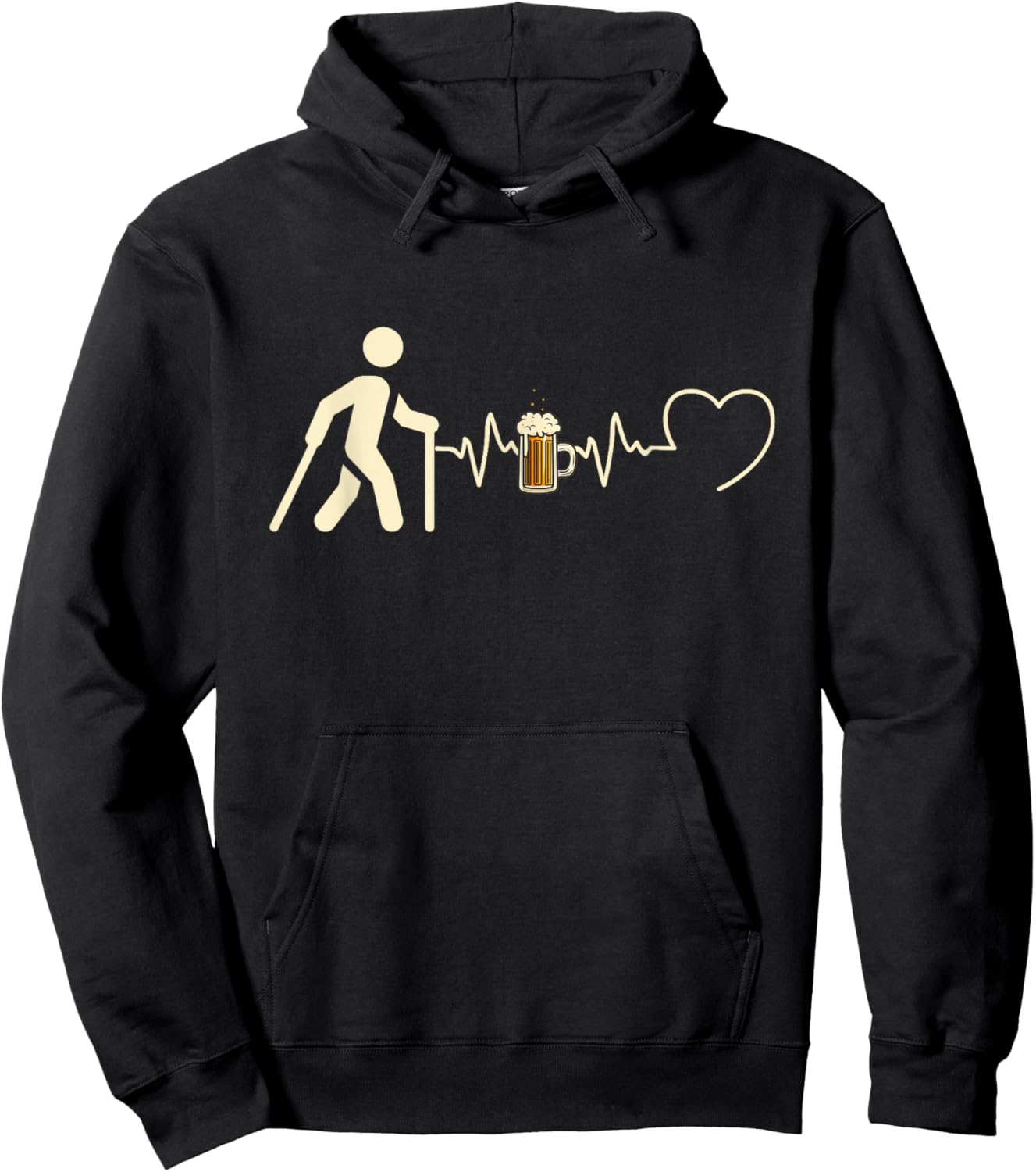 Nordic Walking Herren Humor Lustiges Geschenk Hoodie - Hoodie | Black